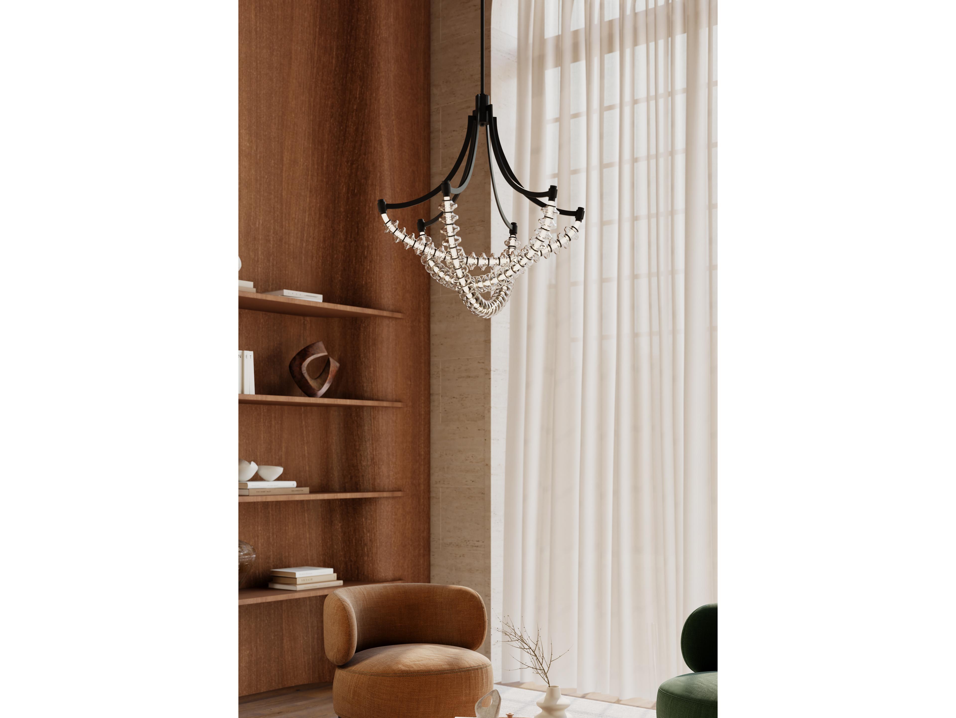 Minka Lavery Pearl Dark Matte Black Linear Chandelier