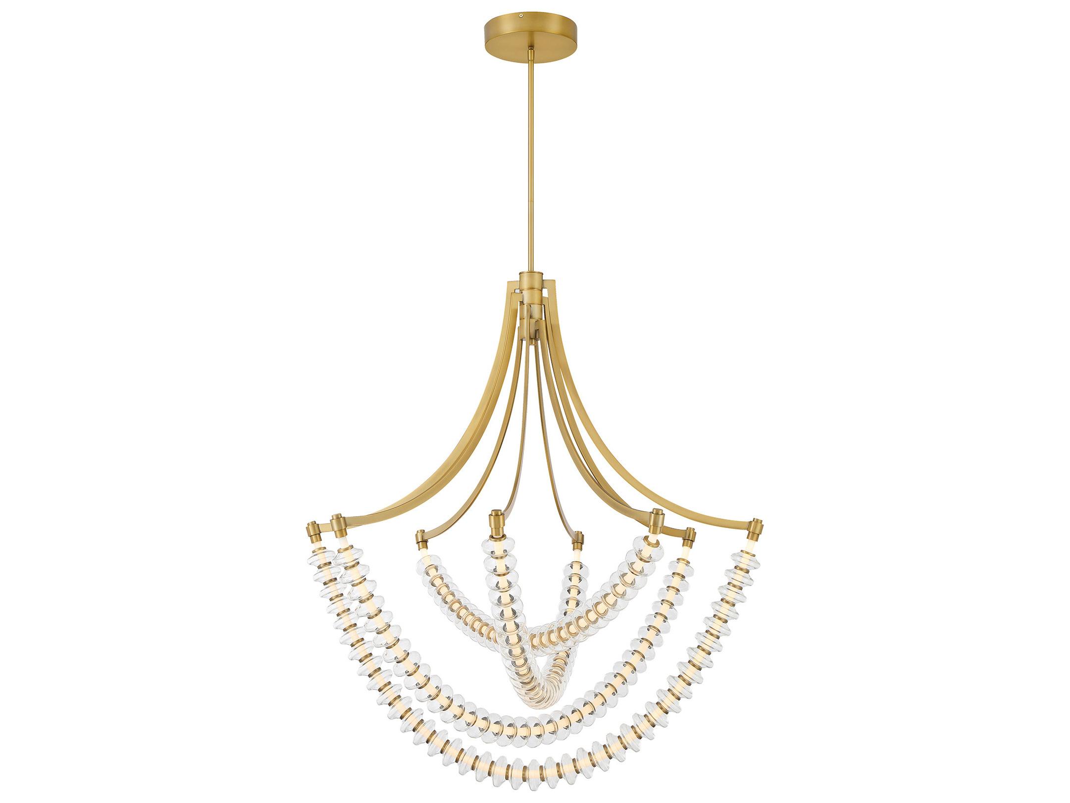 Minka Lavery Pearl Legacy Brass Linear Tiered Chandelier