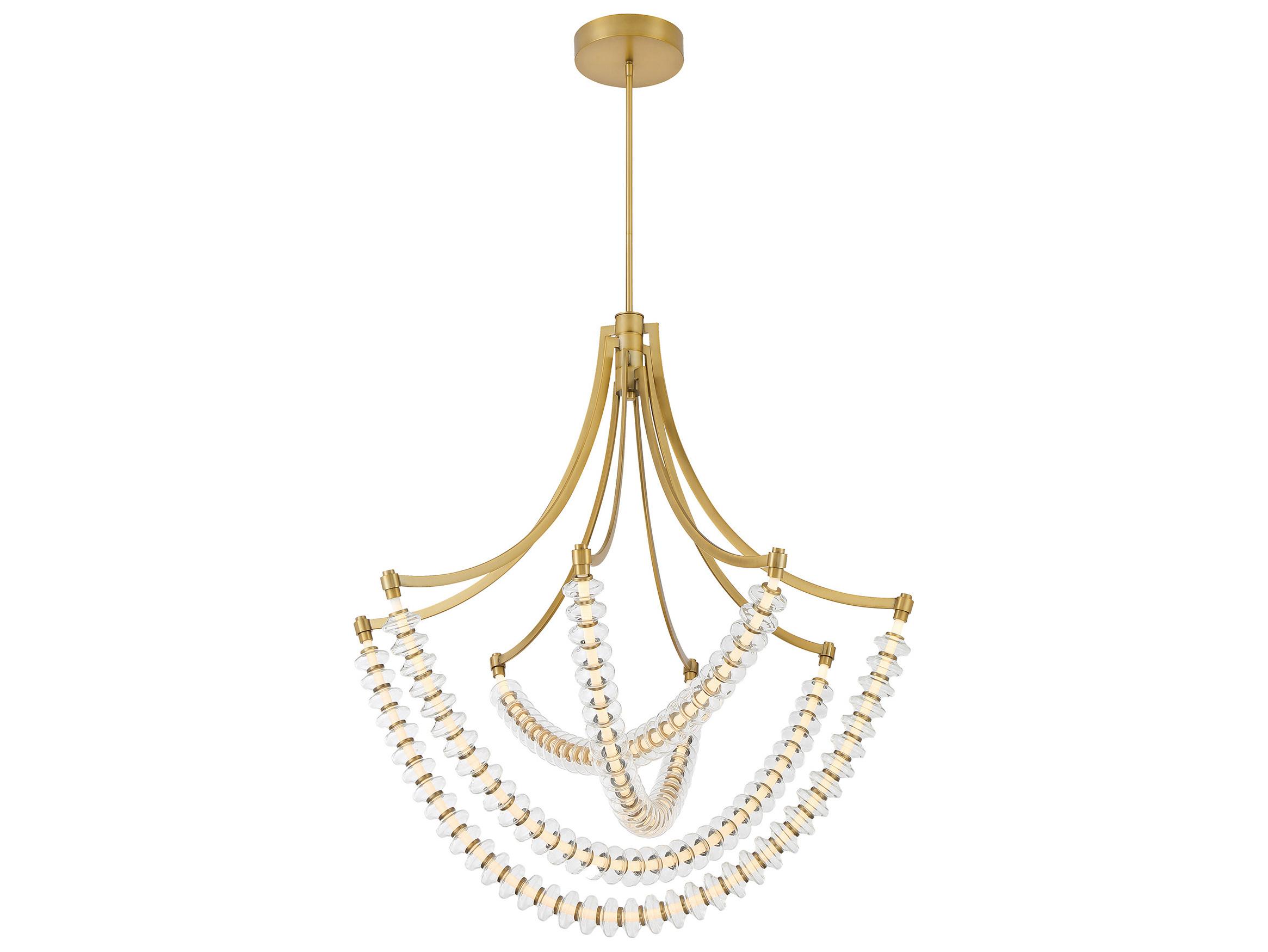Minka Lavery Pearl Legacy Brass Linear Tiered Chandelier