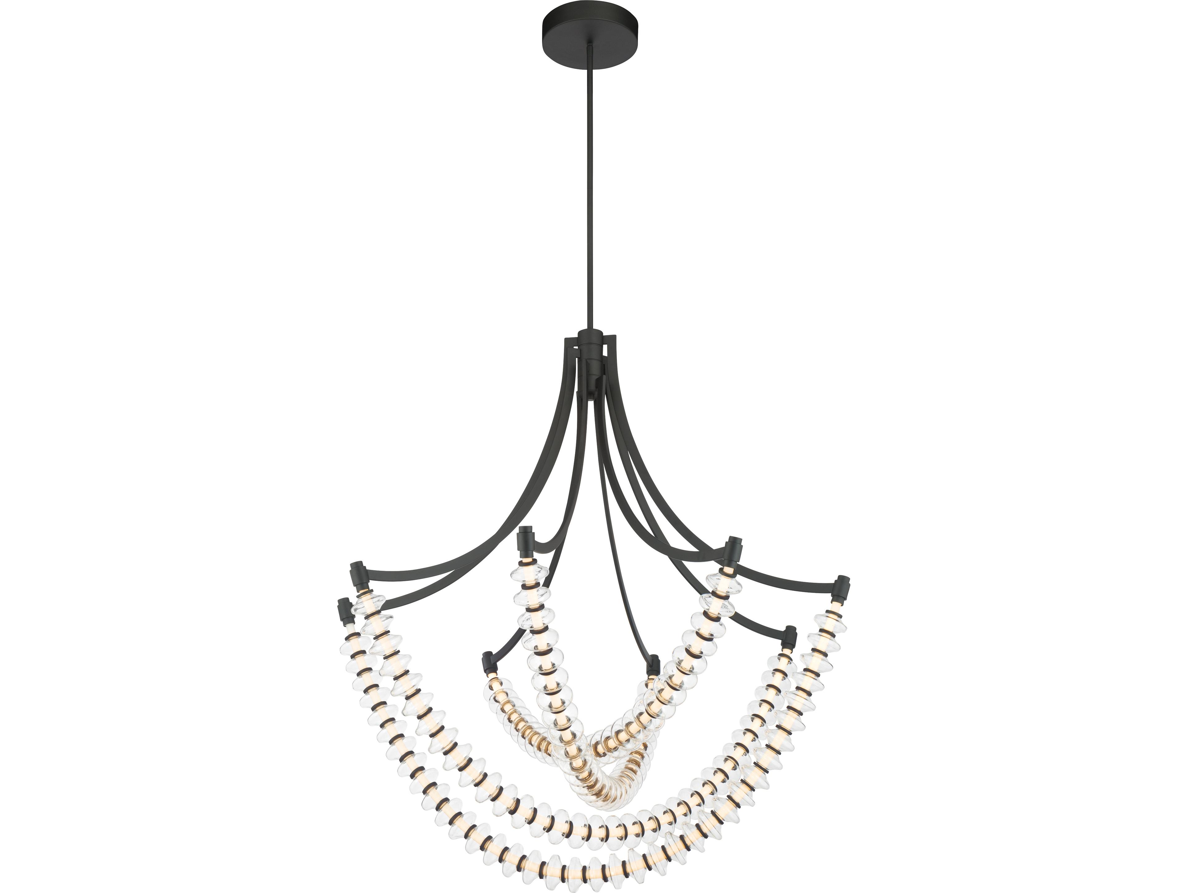 Minka Lavery Pearl Dark Matte Black Linear Chandelier