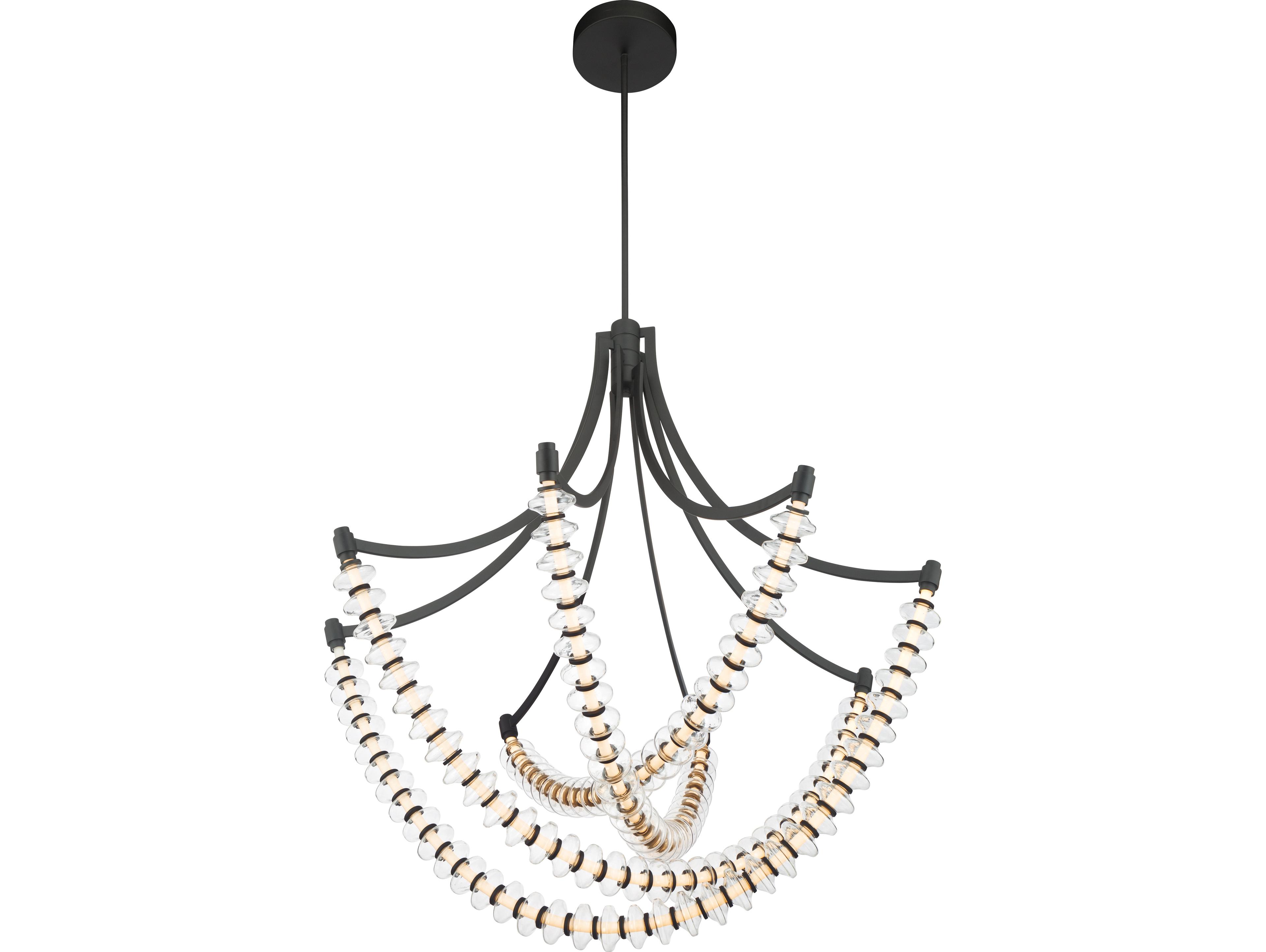 Minka Lavery Pearl Dark Matte Black Linear Chandelier