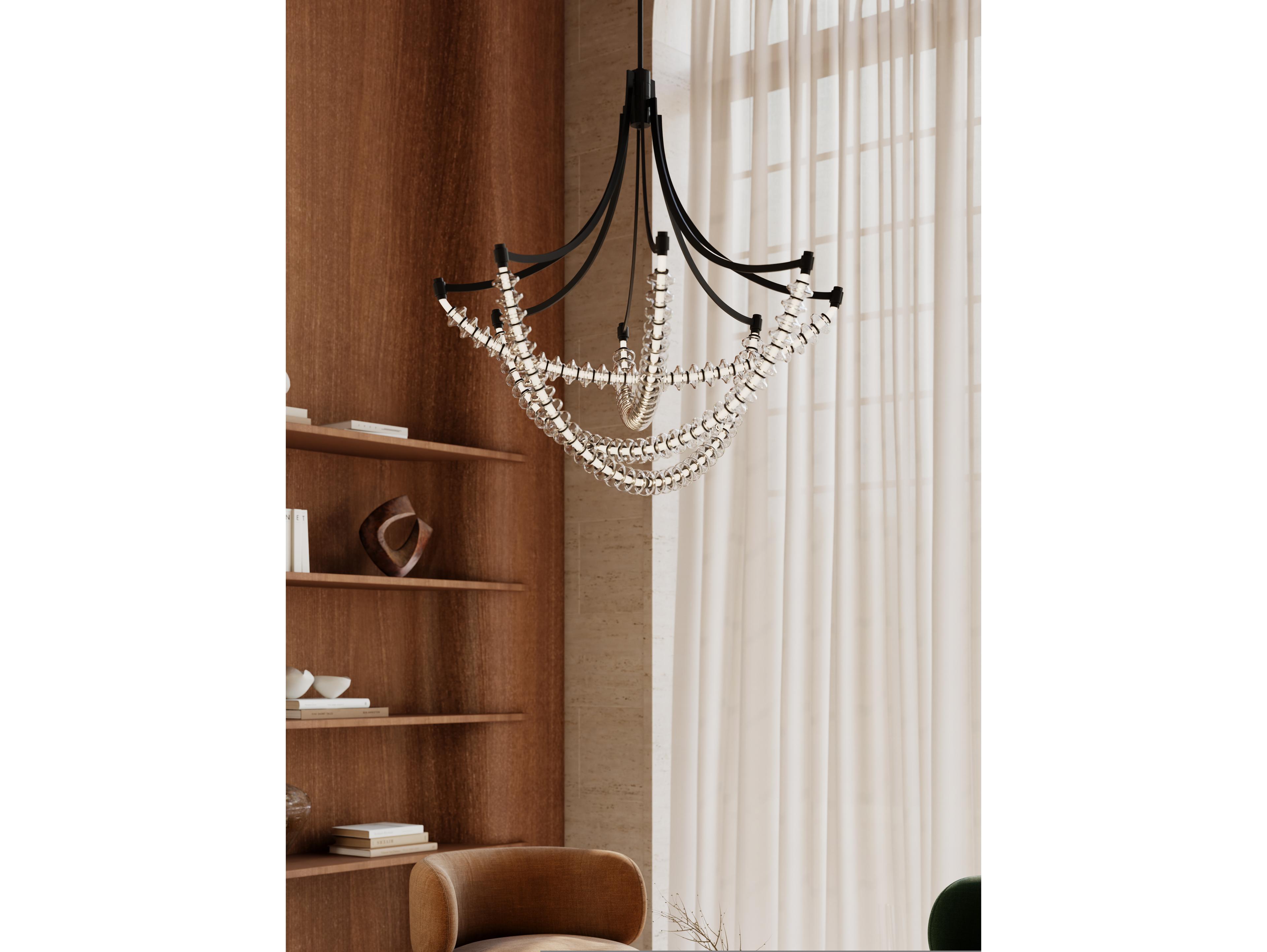Minka Lavery Pearl Dark Matte Black Linear Chandelier
