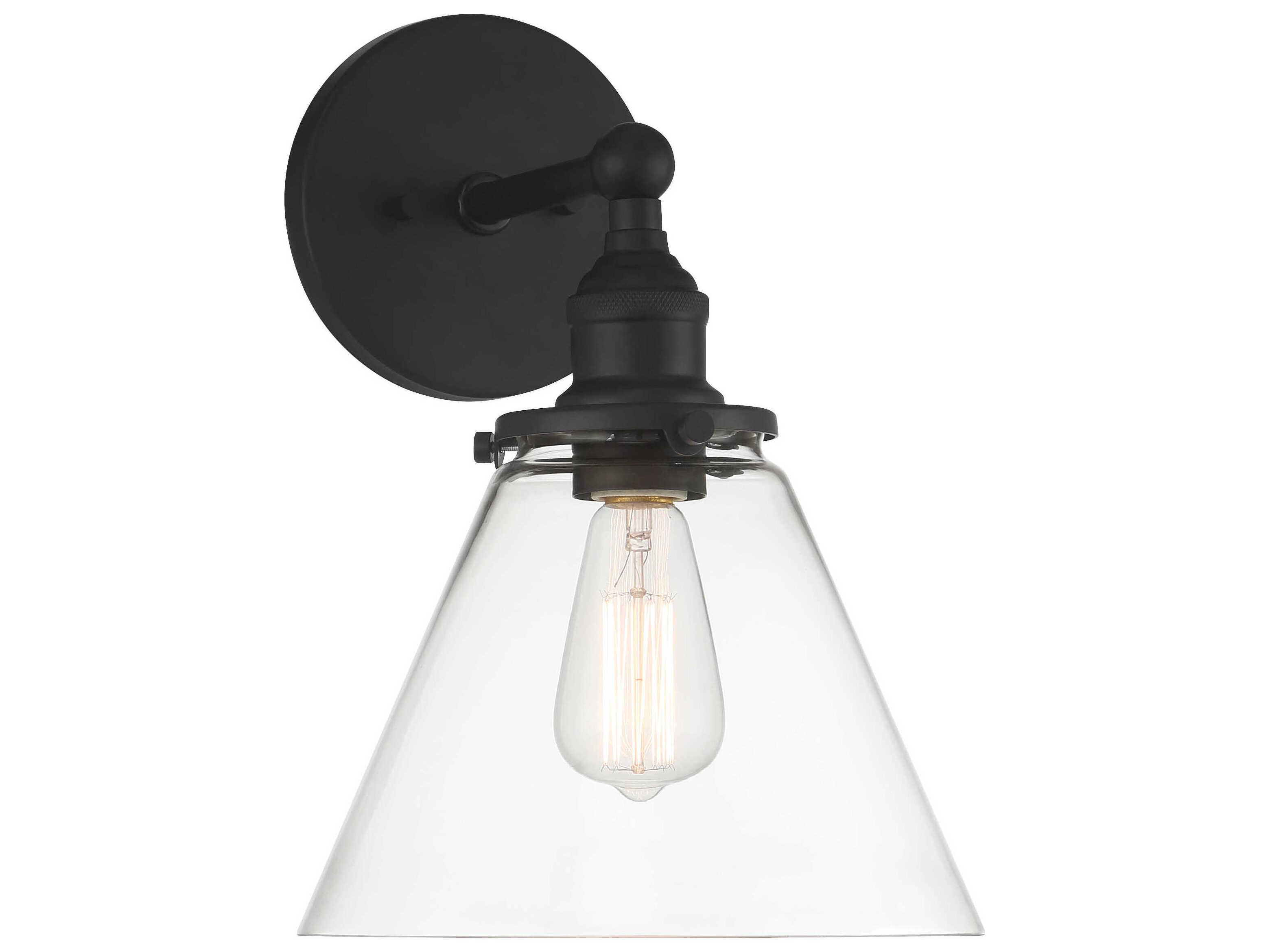 Minka Lavery Barwell 1-Light Coal Black Wall Sconce