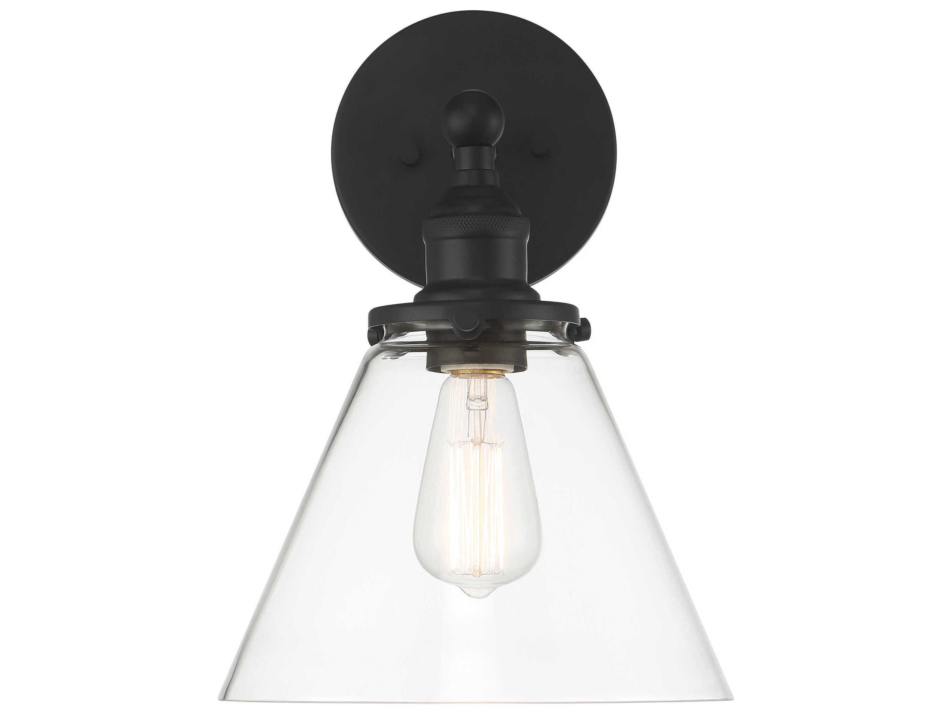 Minka Lavery Barwell 1-Light Coal Black Wall Sconce