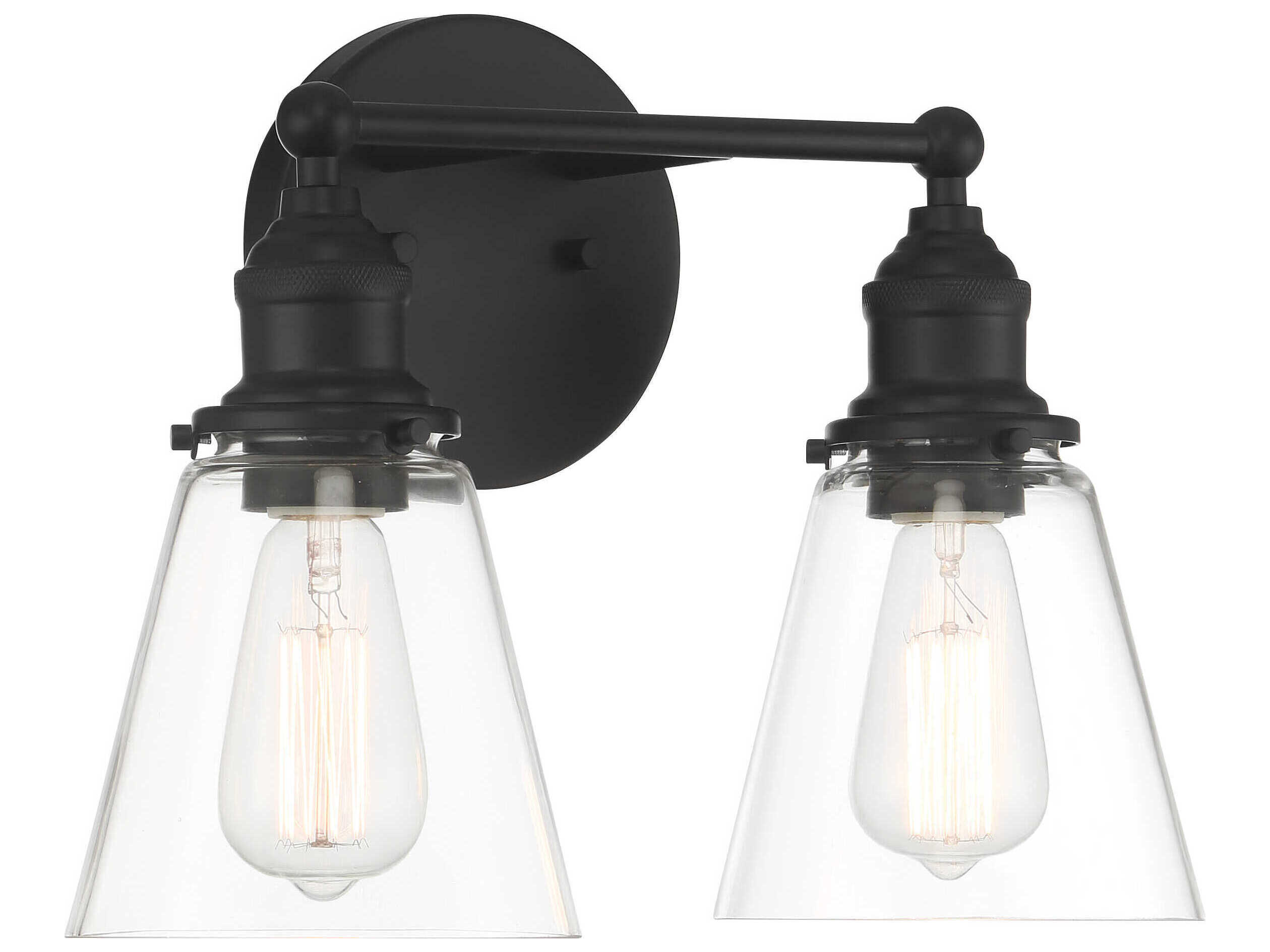Minka Lavery Barwell 2-Light Coal Black Vanity Light