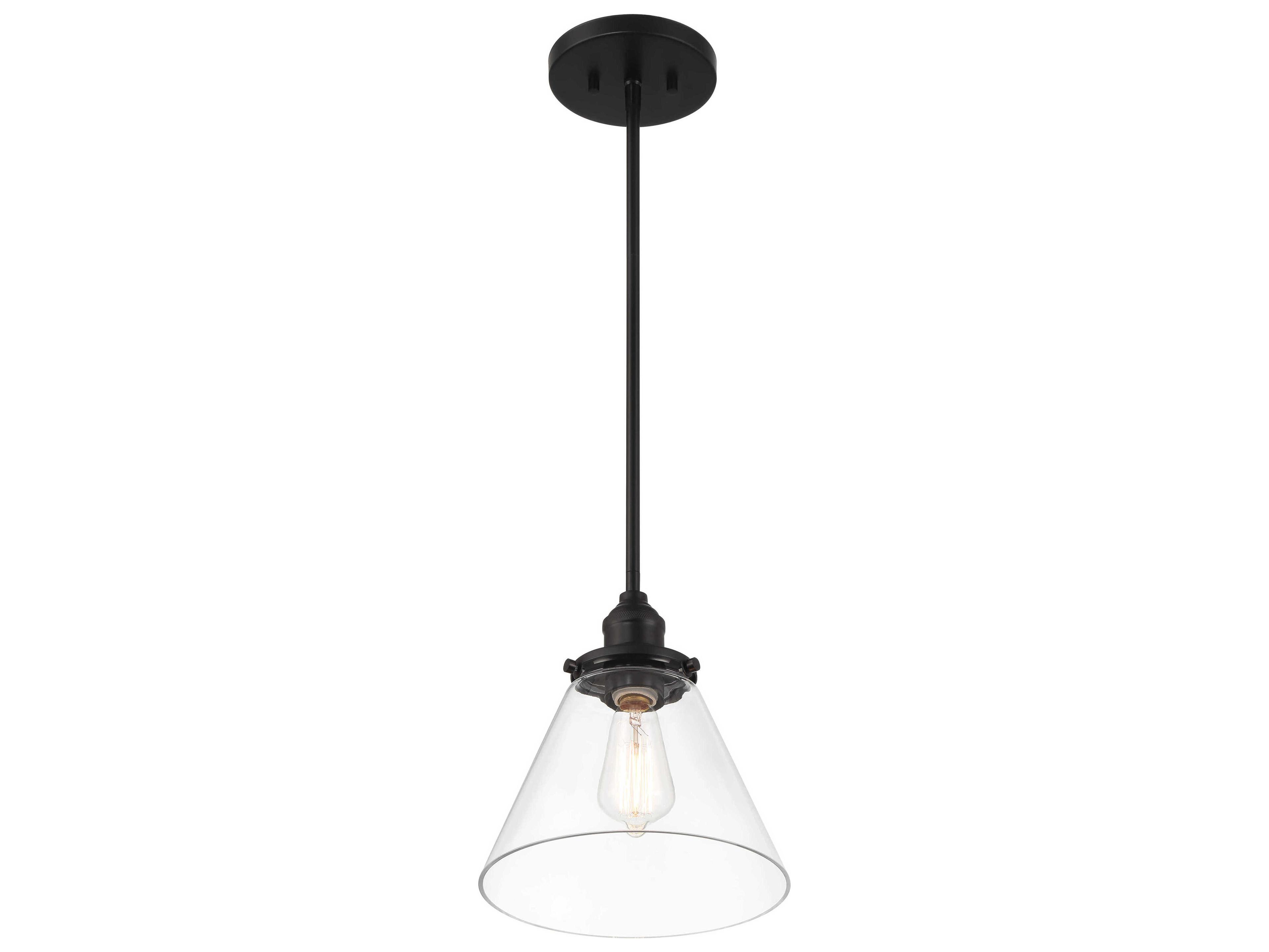 Minka Lavery Barwell 1-Light Coal Black Traditional Mini Pendant