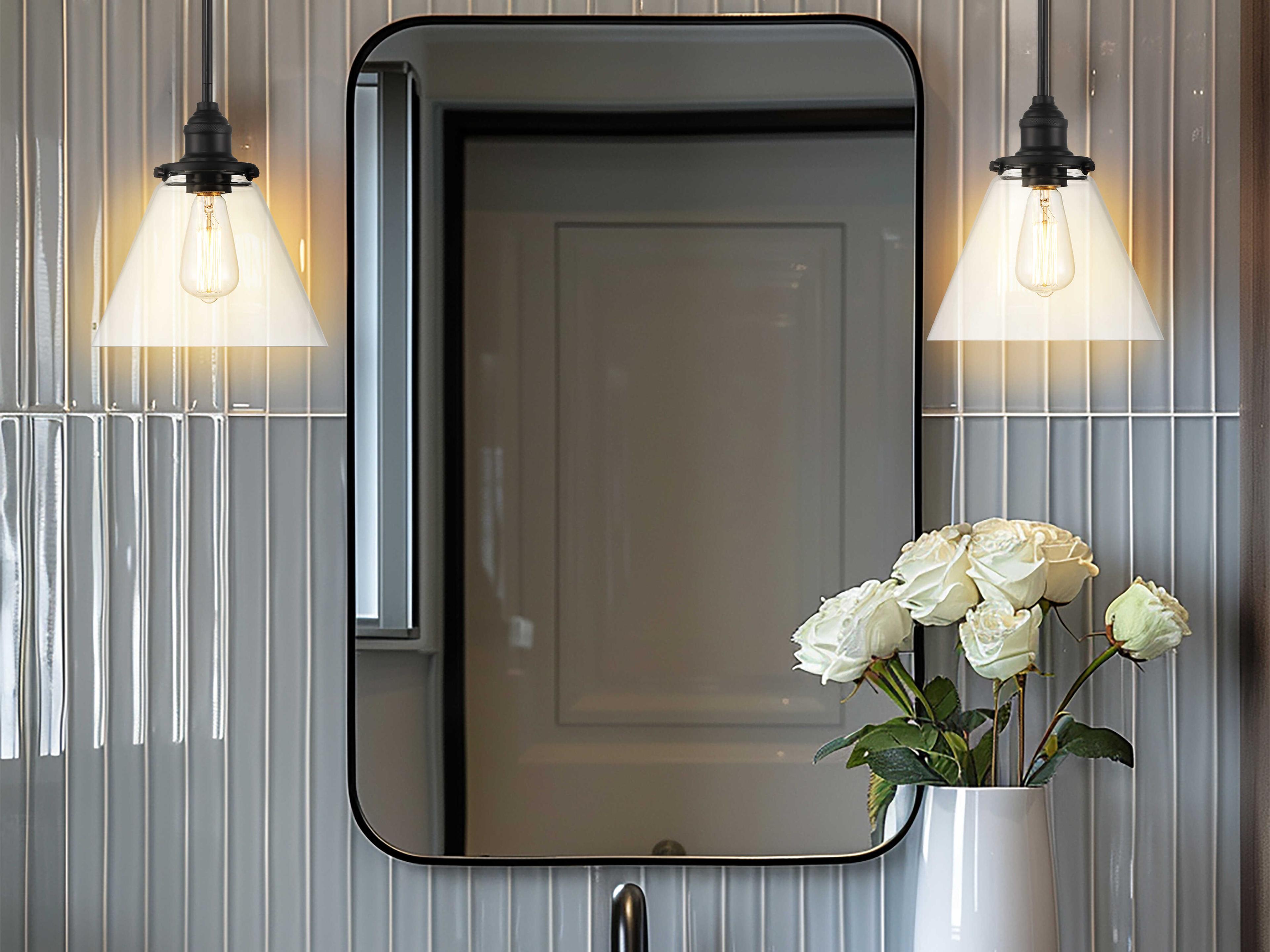 Minka Lavery Barwell 1-Light Coal Black Traditional Mini Pendant