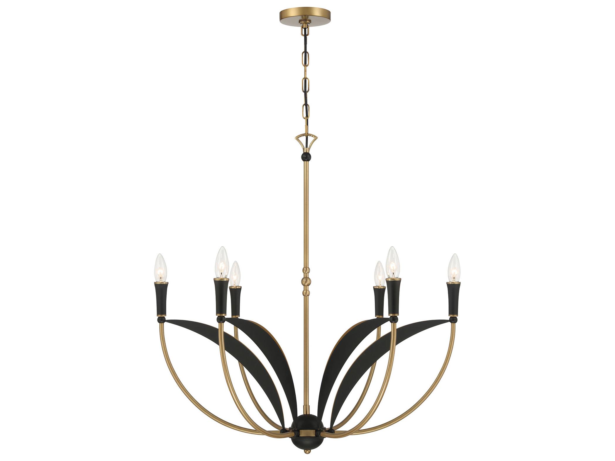 Minka Lavery Miller 6-Light Legacy Brass Sand Coal Candelabra Chandelier