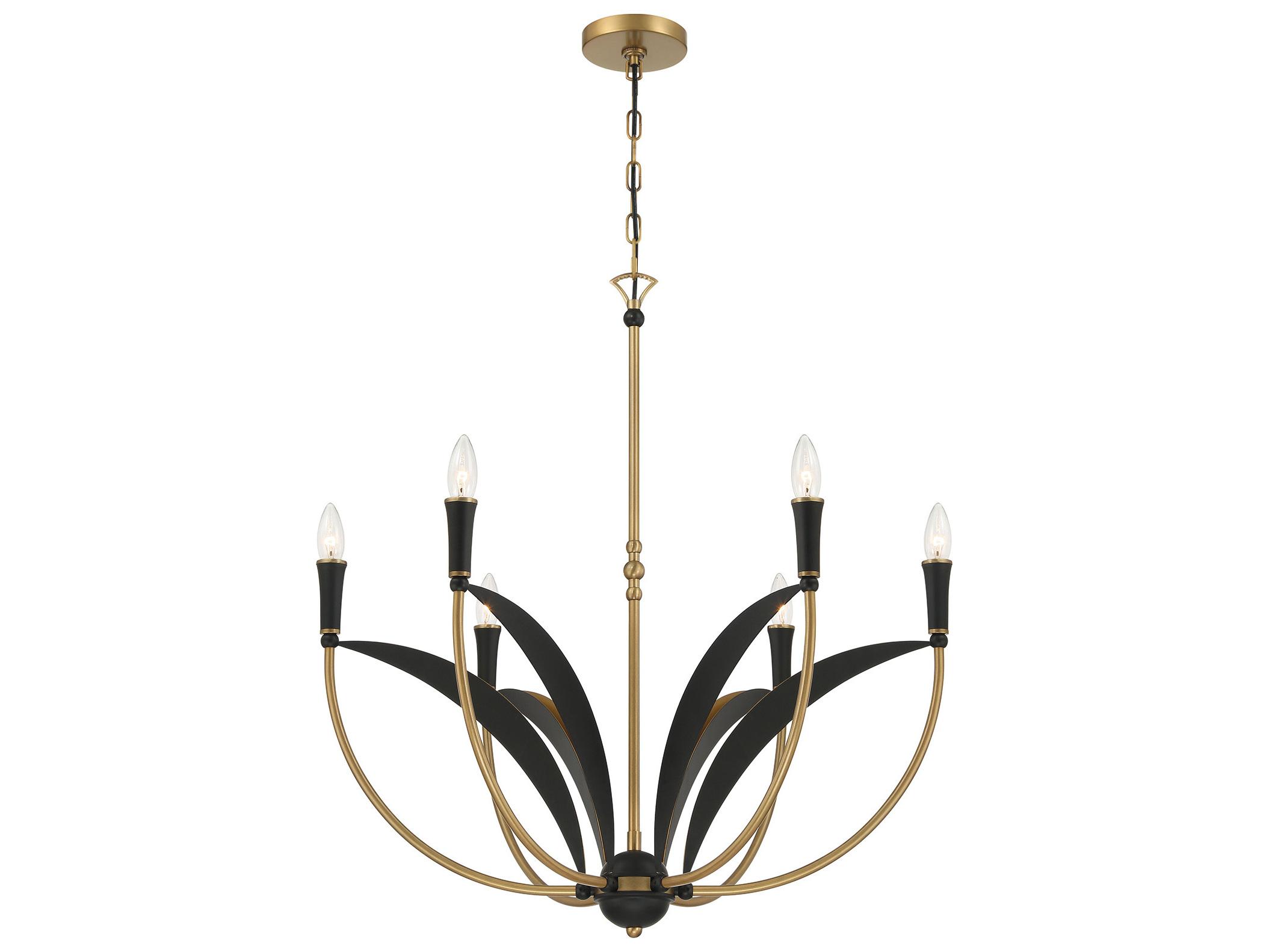 Minka Lavery Miller 6-Light Legacy Brass Sand Coal Candelabra Chandelier