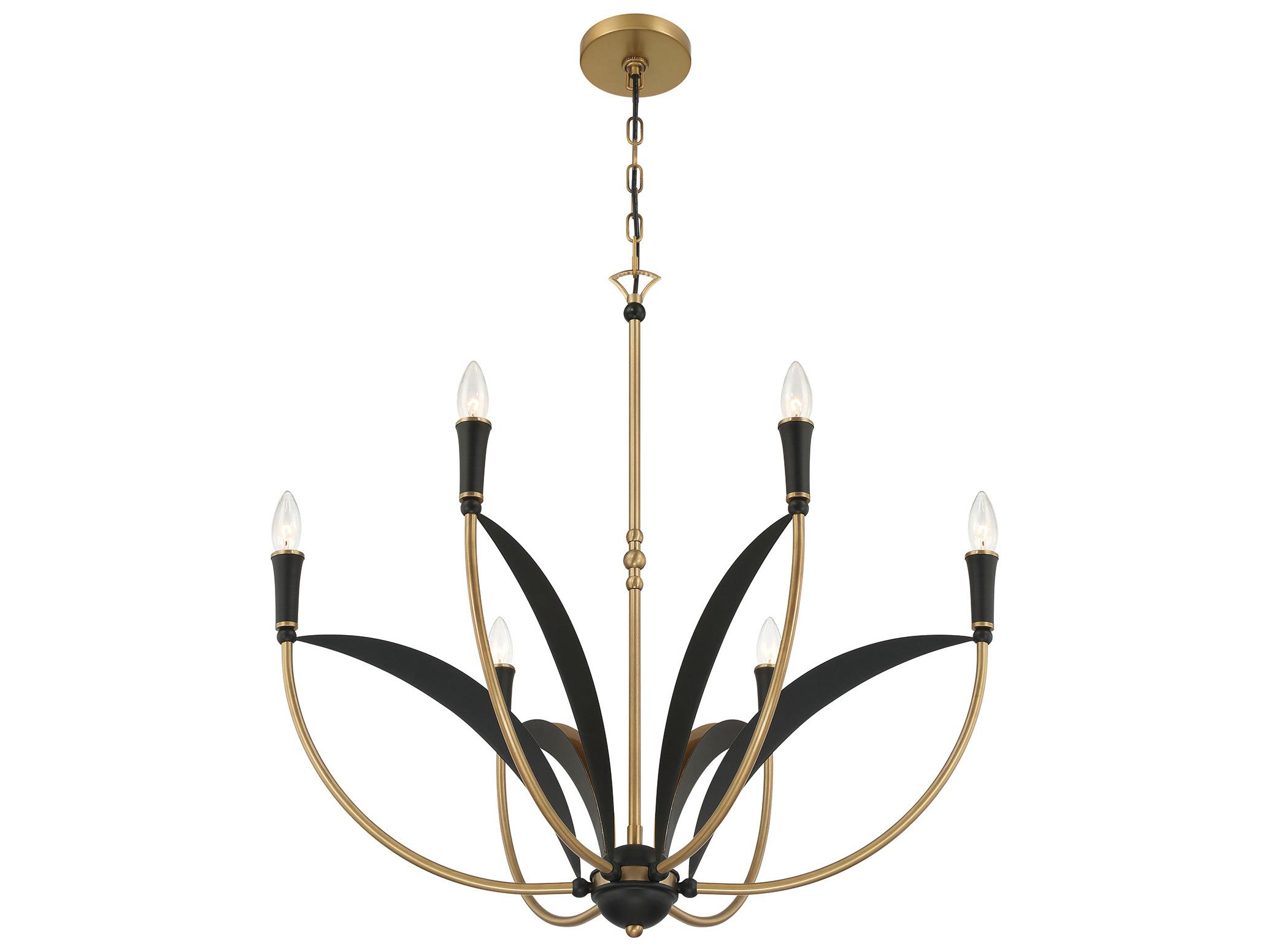 Minka Lavery Miller 6-Light Legacy Brass Sand Coal Candelabra Chandelier