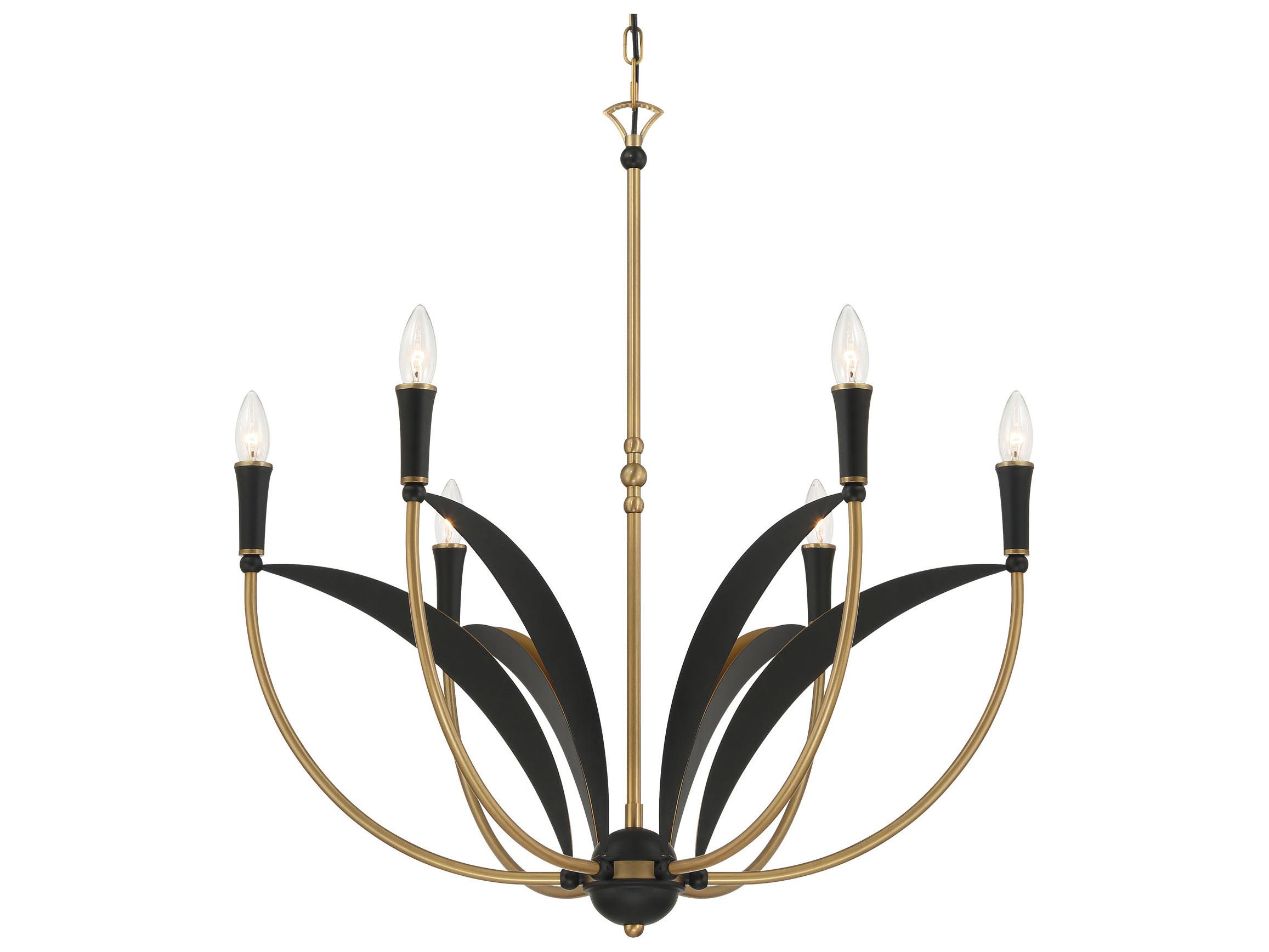 Minka Lavery Miller 6-Light Legacy Brass Sand Coal Candelabra Chandelier
