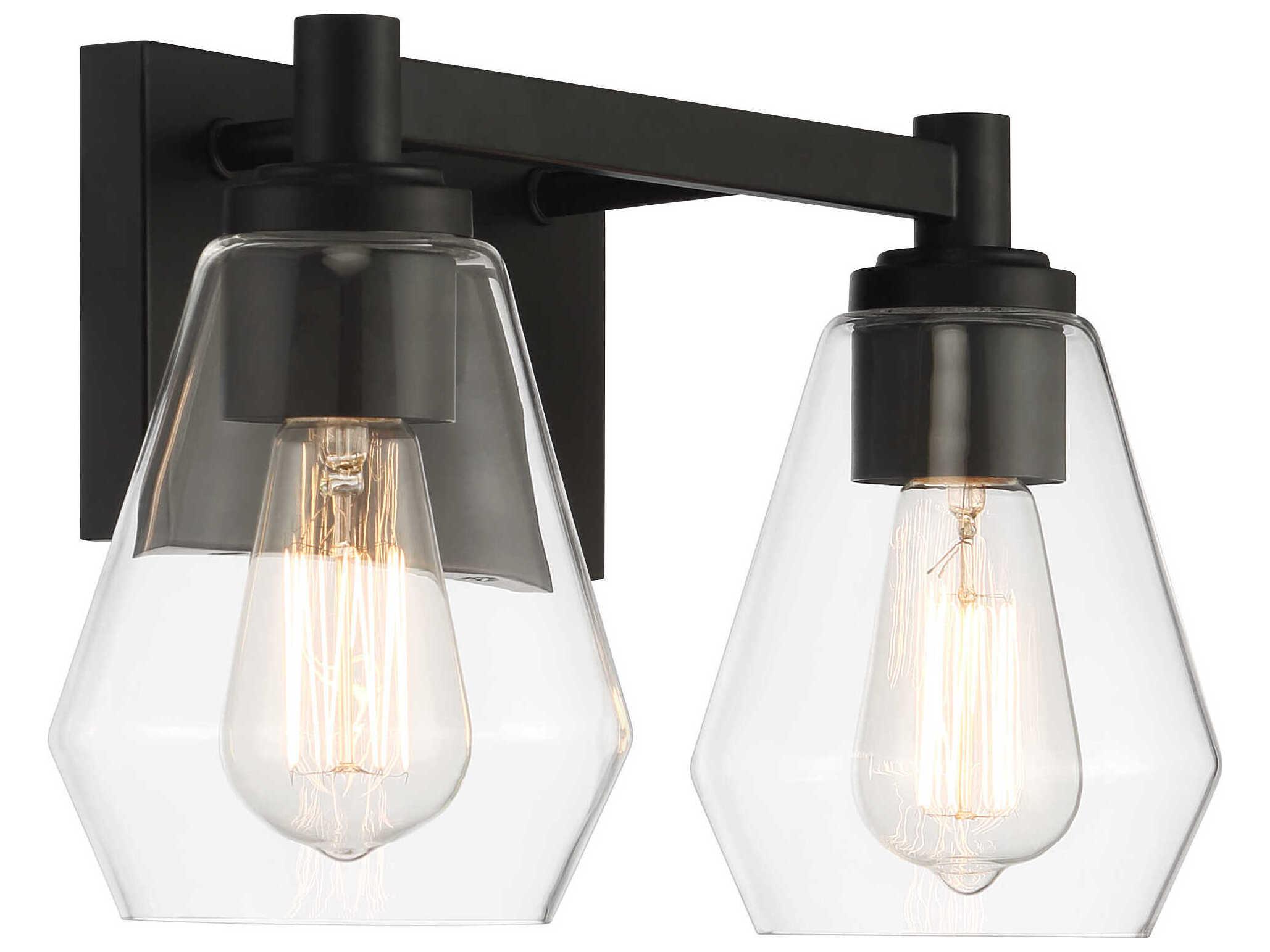 Minka Lavery Clarity 2-Light Coal Black Vanity Light