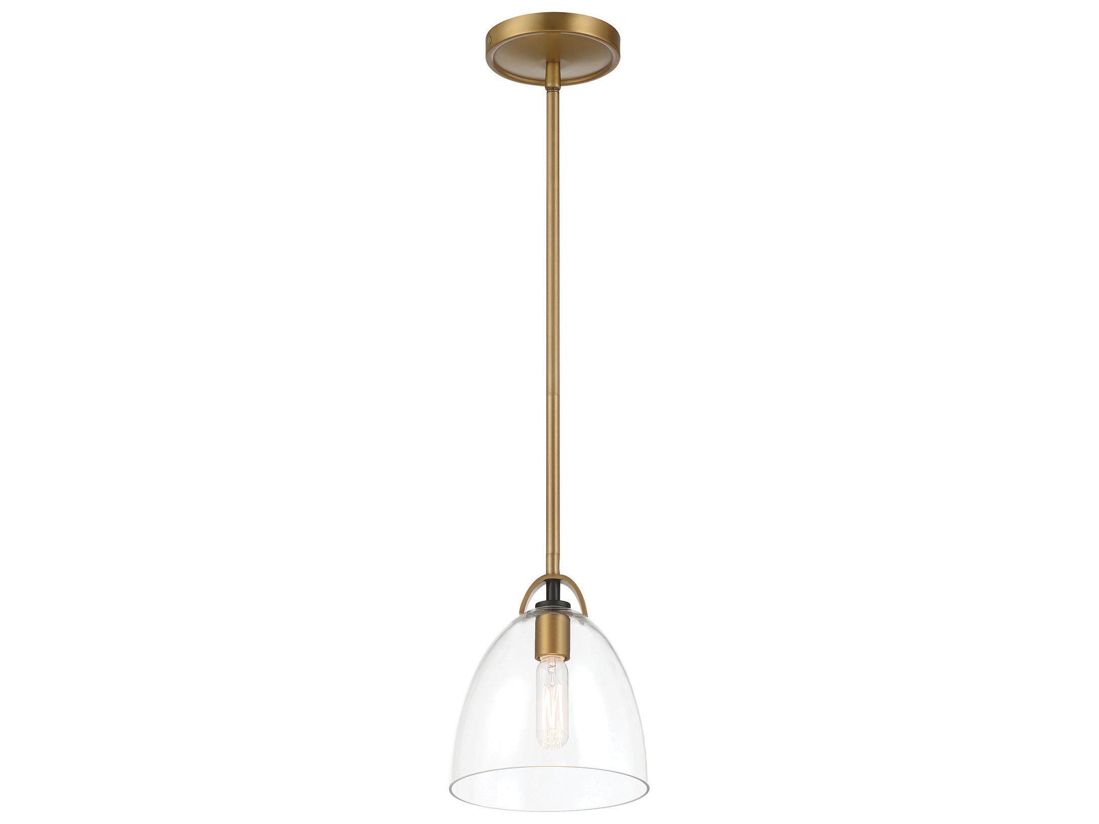 Minka Lavery Sommersby 1-Light Legacy Brass Matte Coal Dome Mini Pendant