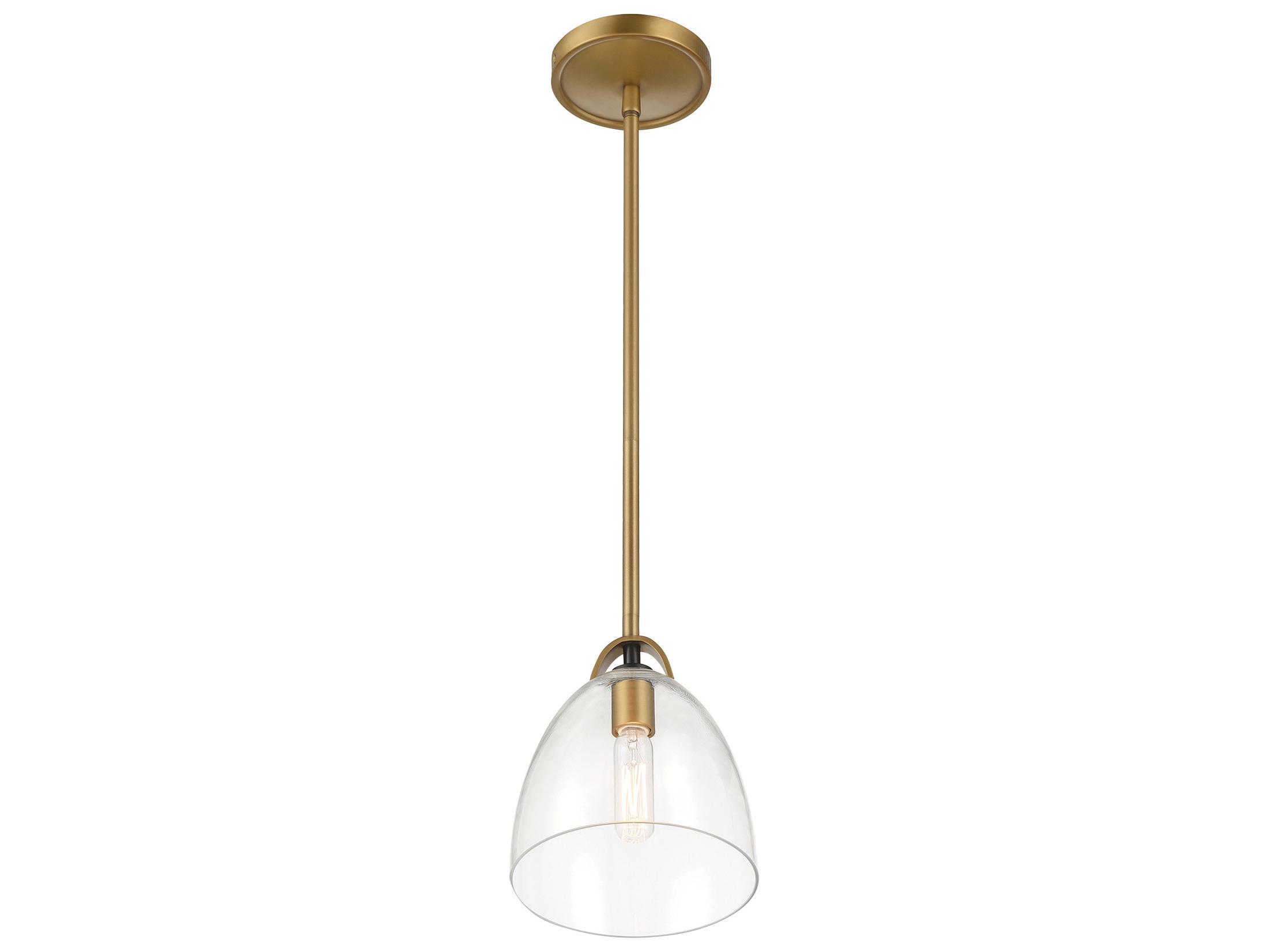 Minka Lavery Sommersby 1-Light Legacy Brass Matte Coal Dome Mini Pendant