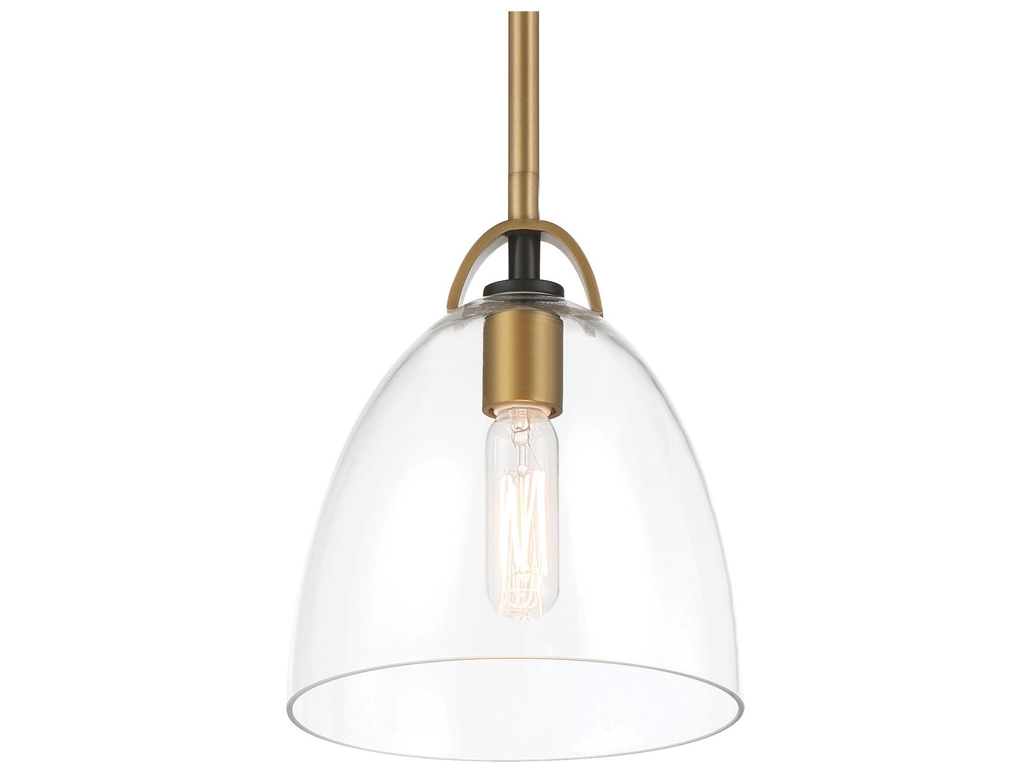 Minka Lavery Sommersby 1-Light Legacy Brass Matte Coal Dome Mini Pendant