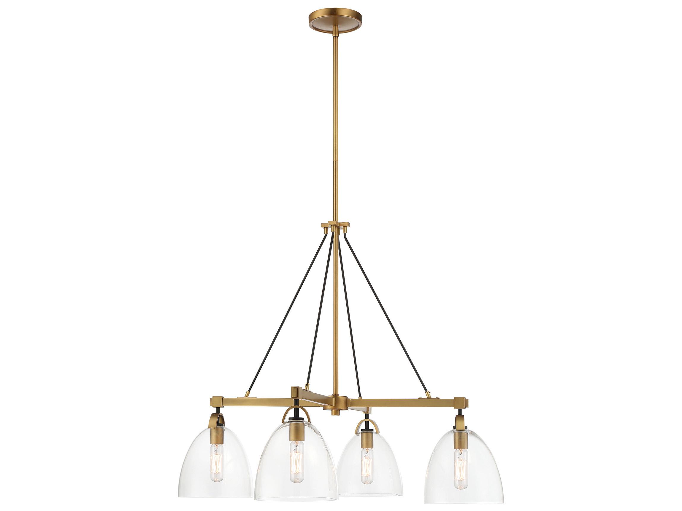 Minka Lavery Sommersby 4-Light Legacy Brass Matte Coal Dome Chandelier