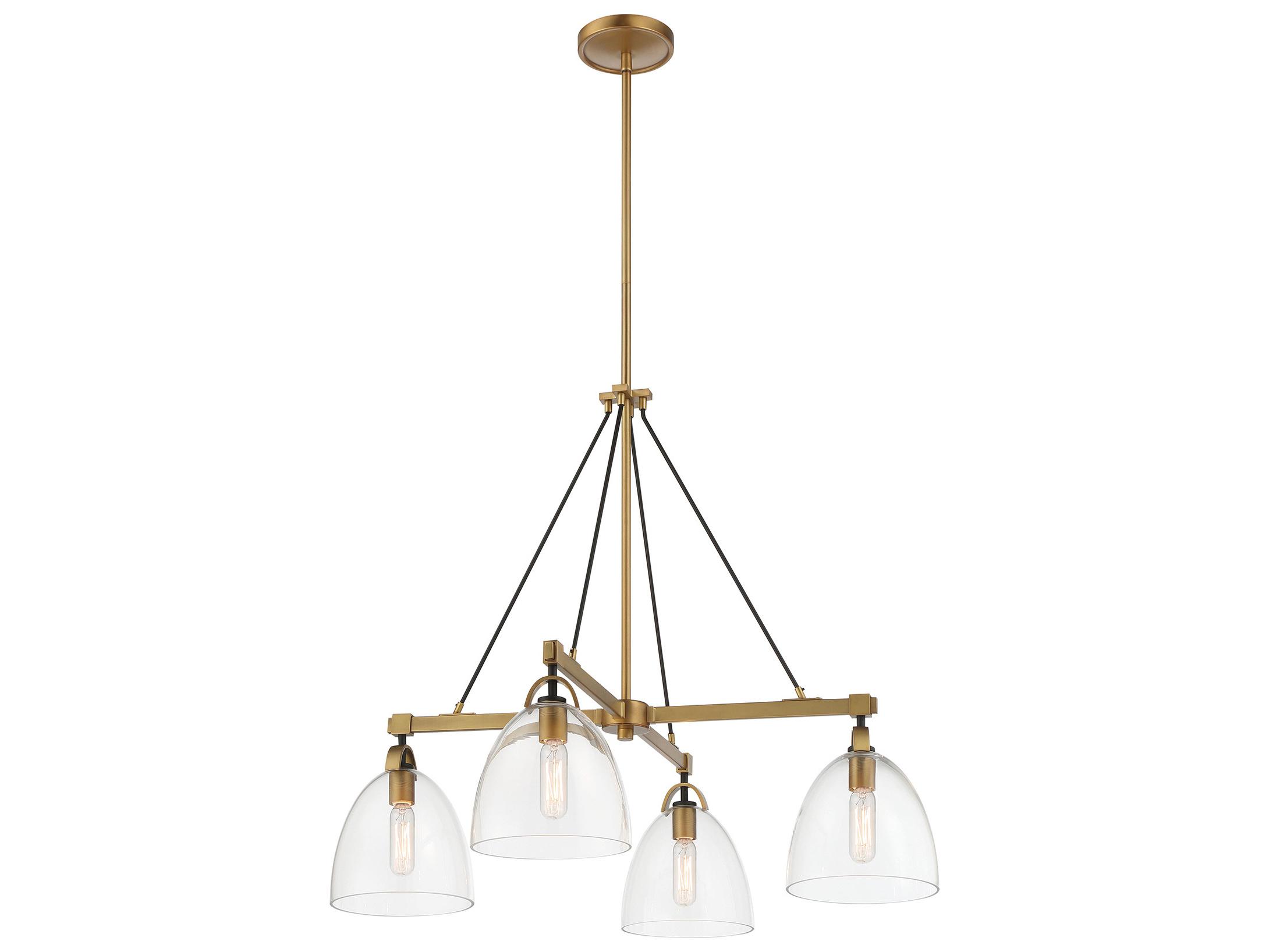 Minka Lavery Sommersby 4-Light Legacy Brass Matte Coal Dome Chandelier