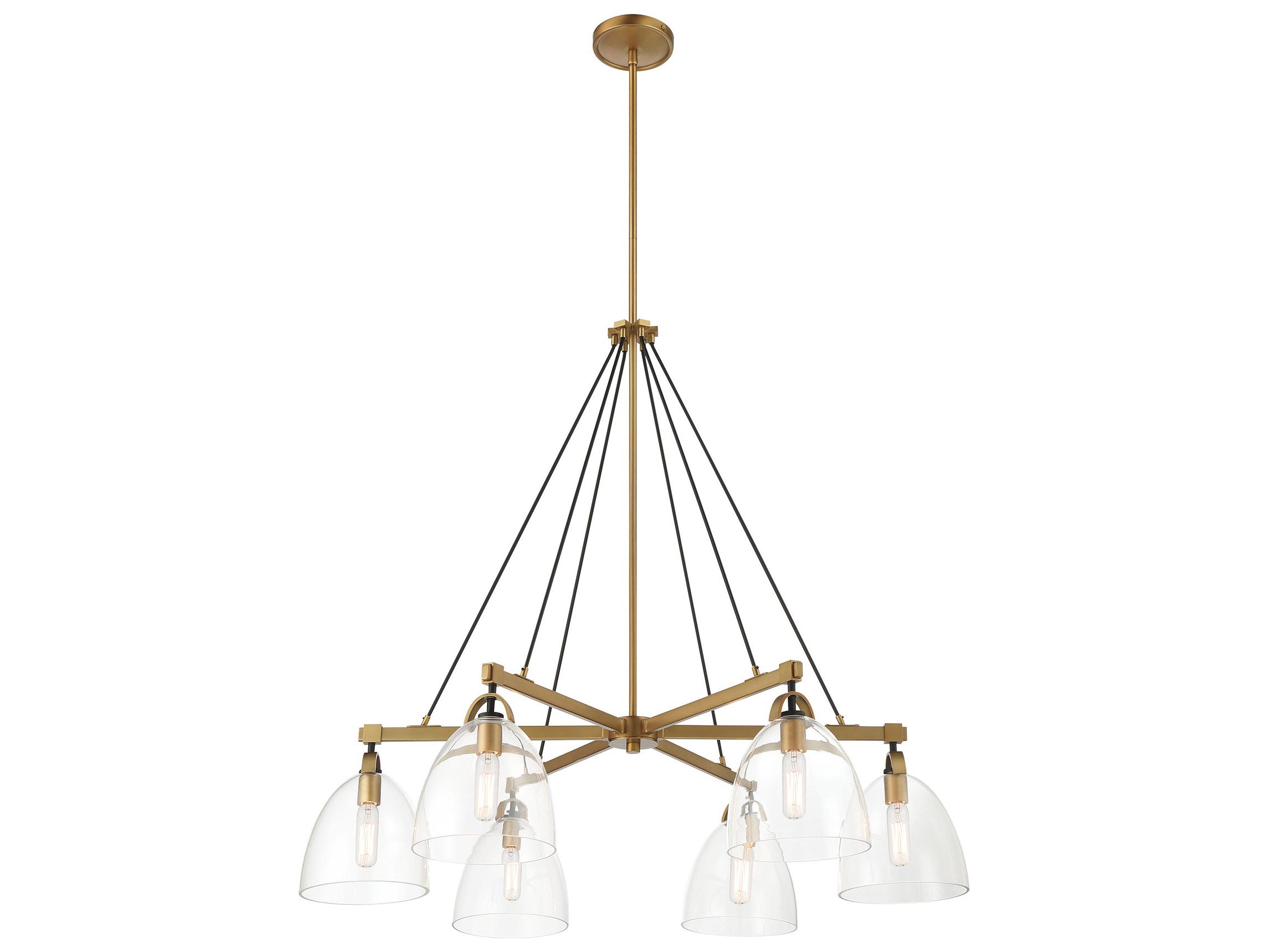 Minka Lavery Sommersby 6-Light Legacy Brass Matte Coal Dome Chandelier