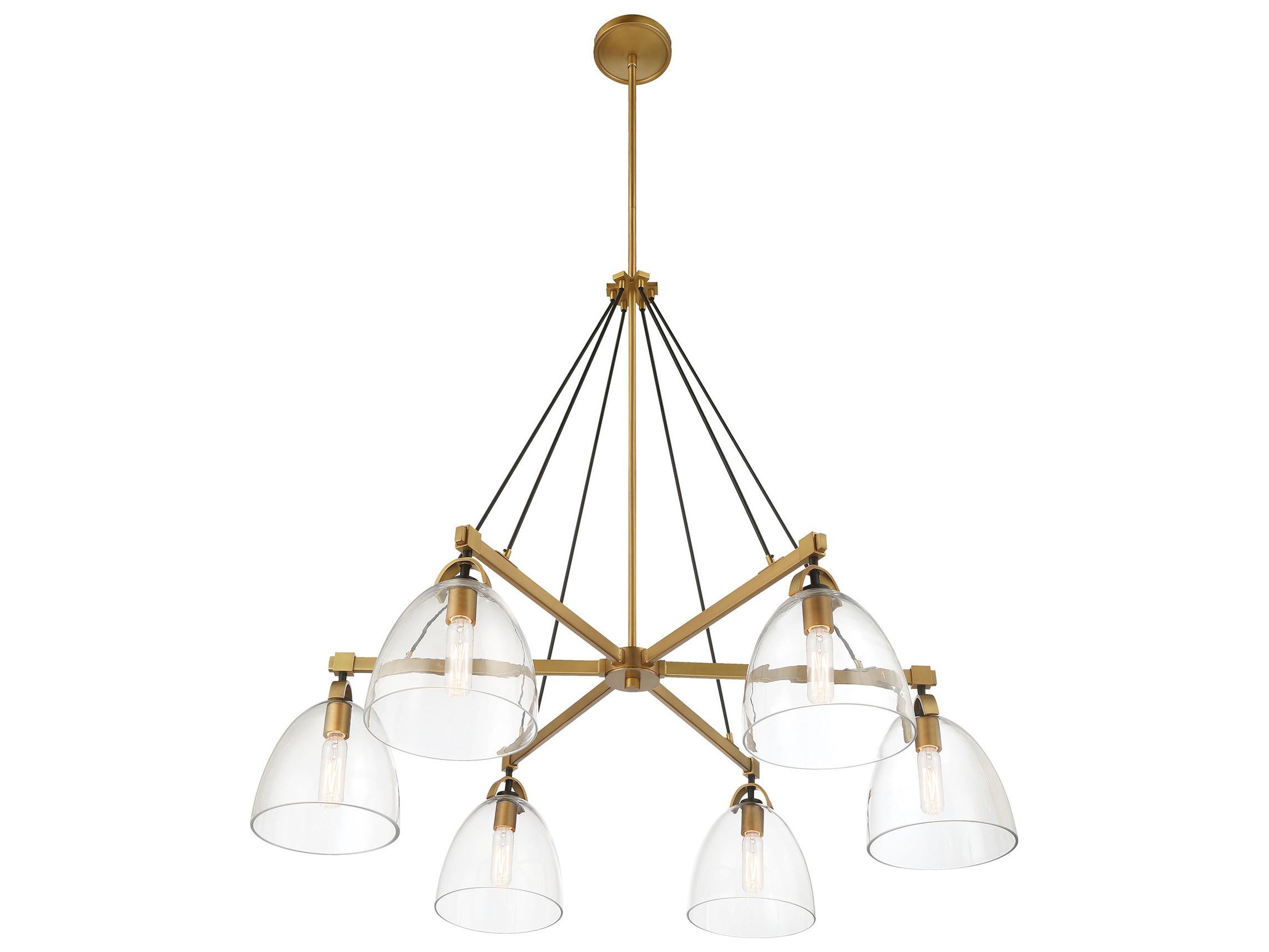 Minka Lavery Sommersby 6-Light Legacy Brass Matte Coal Dome Chandelier