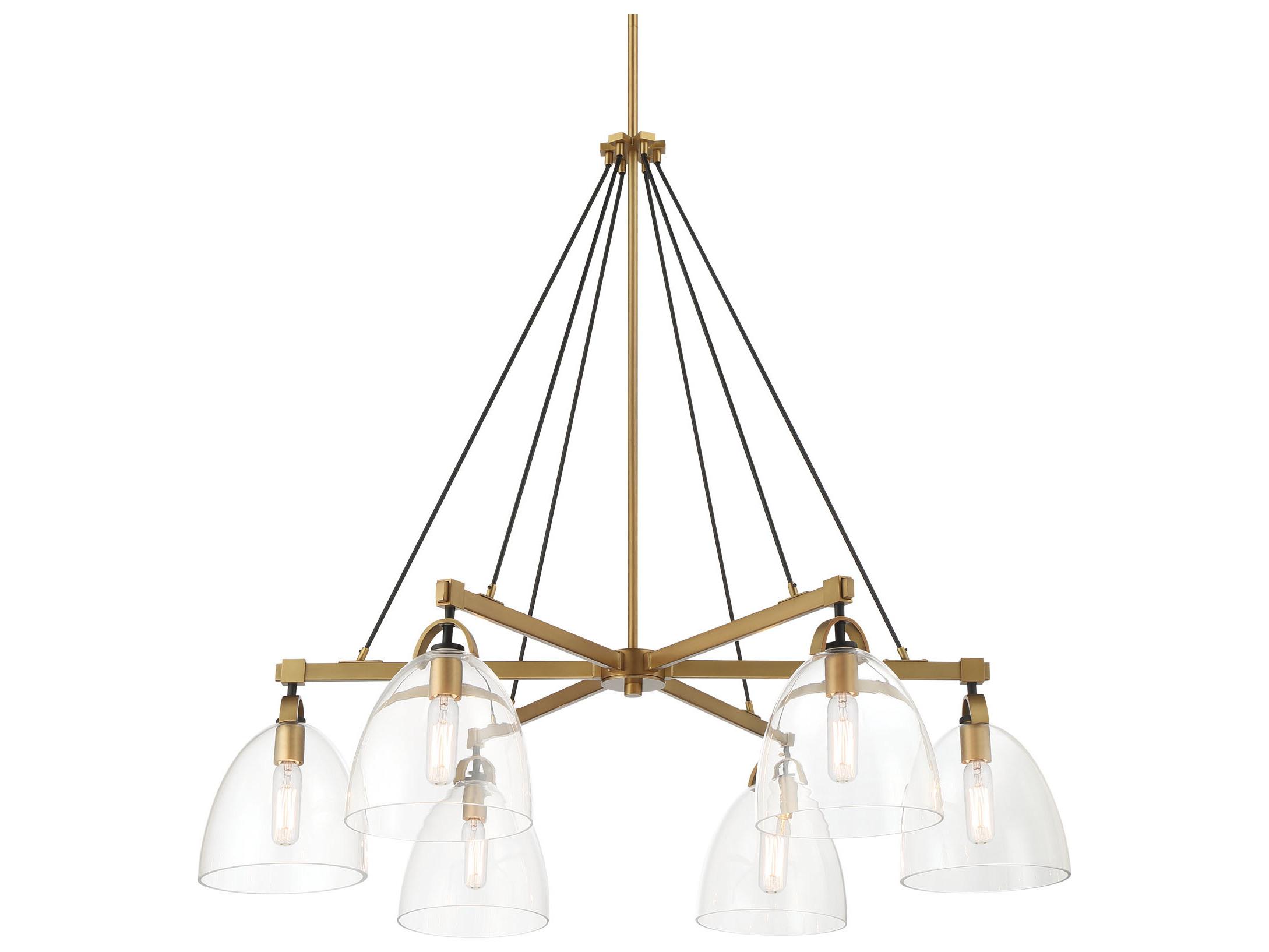 Minka Lavery Sommersby 6-Light Legacy Brass Matte Coal Dome Chandelier