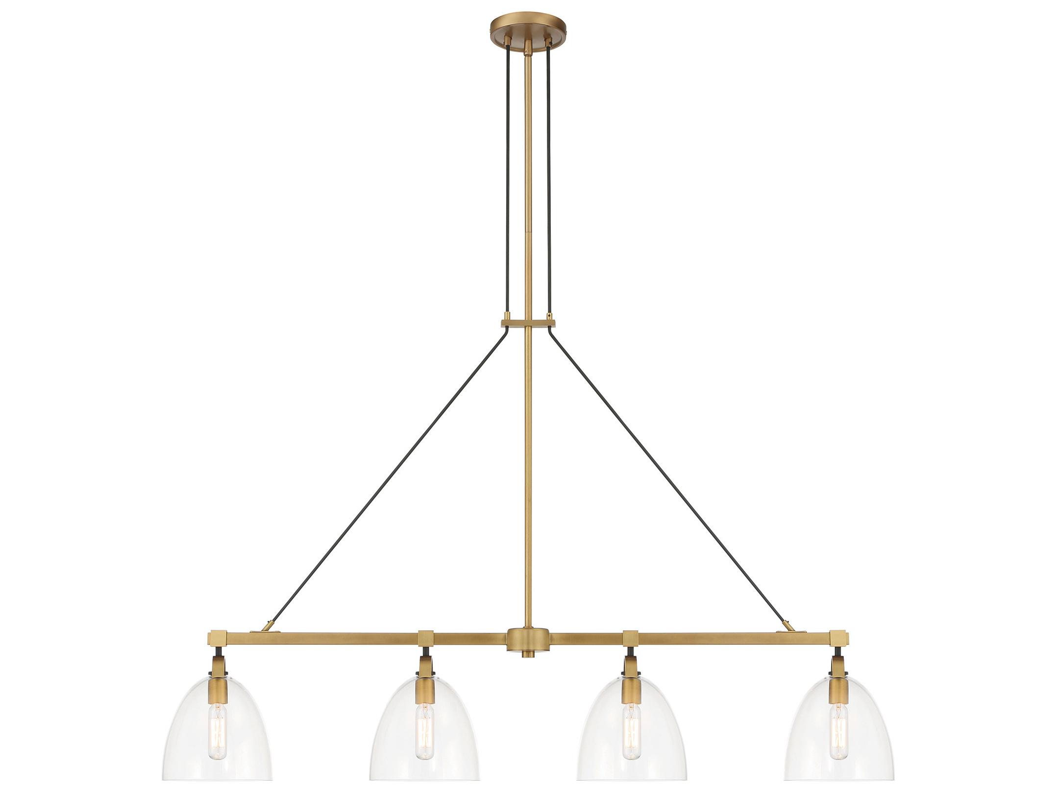 Minka Lavery Sommersby 4-Light Legacy Brass Matte Coal Dome Island Pendant