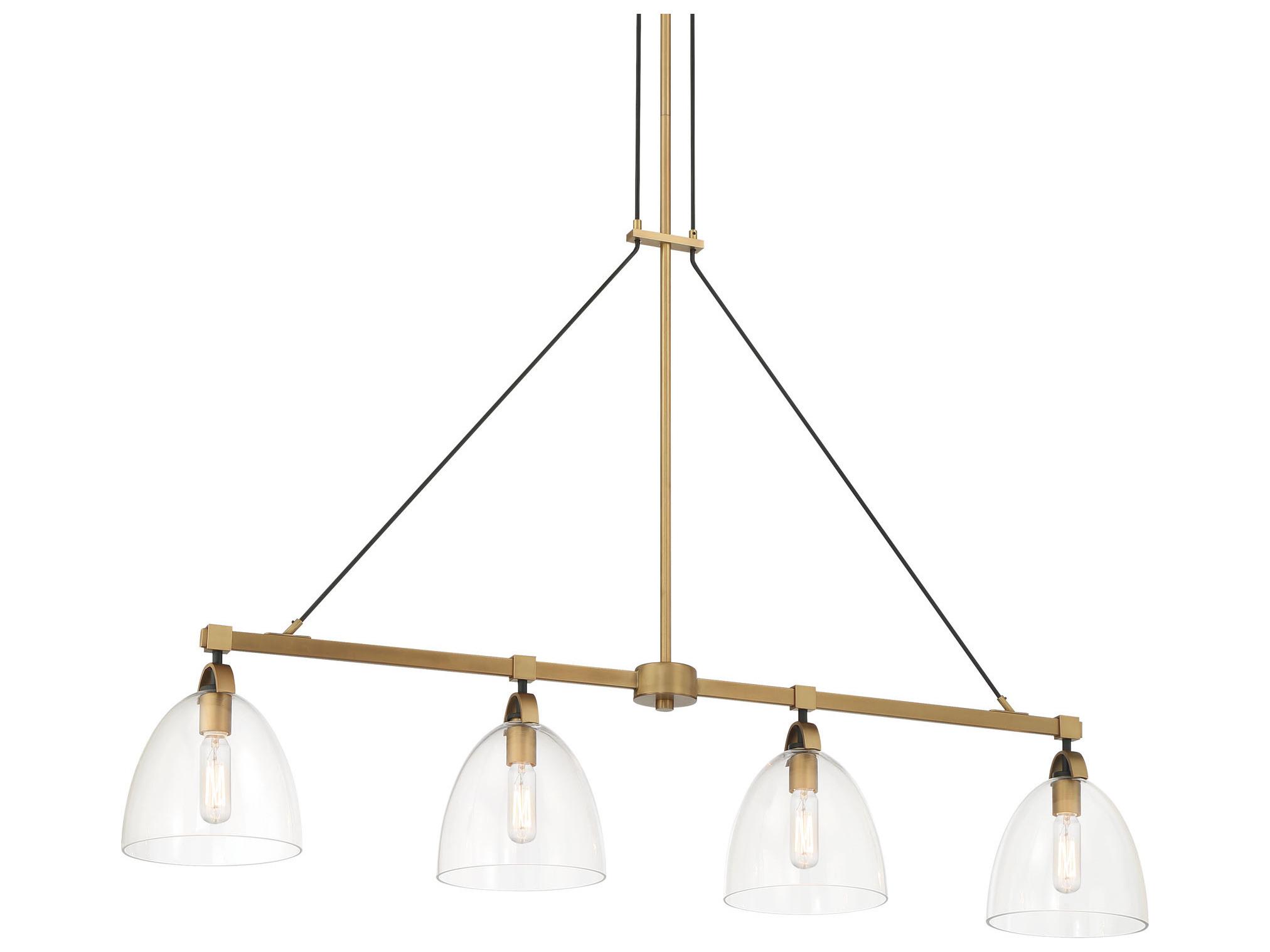 Minka Lavery Sommersby 4-Light Legacy Brass Matte Coal Dome Island Pendant