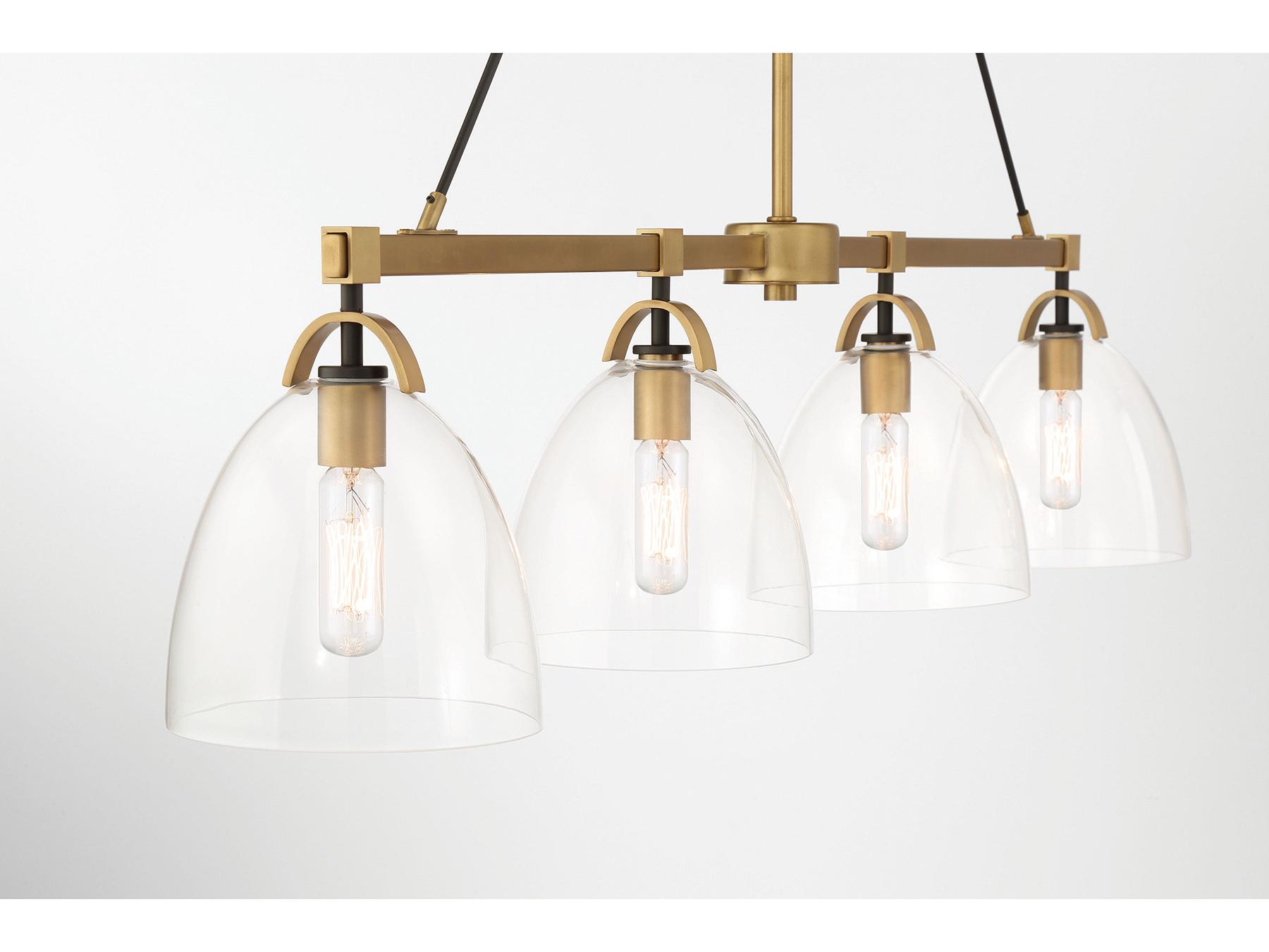 Minka Lavery Sommersby 4-Light Legacy Brass Matte Coal Dome Island Pendant