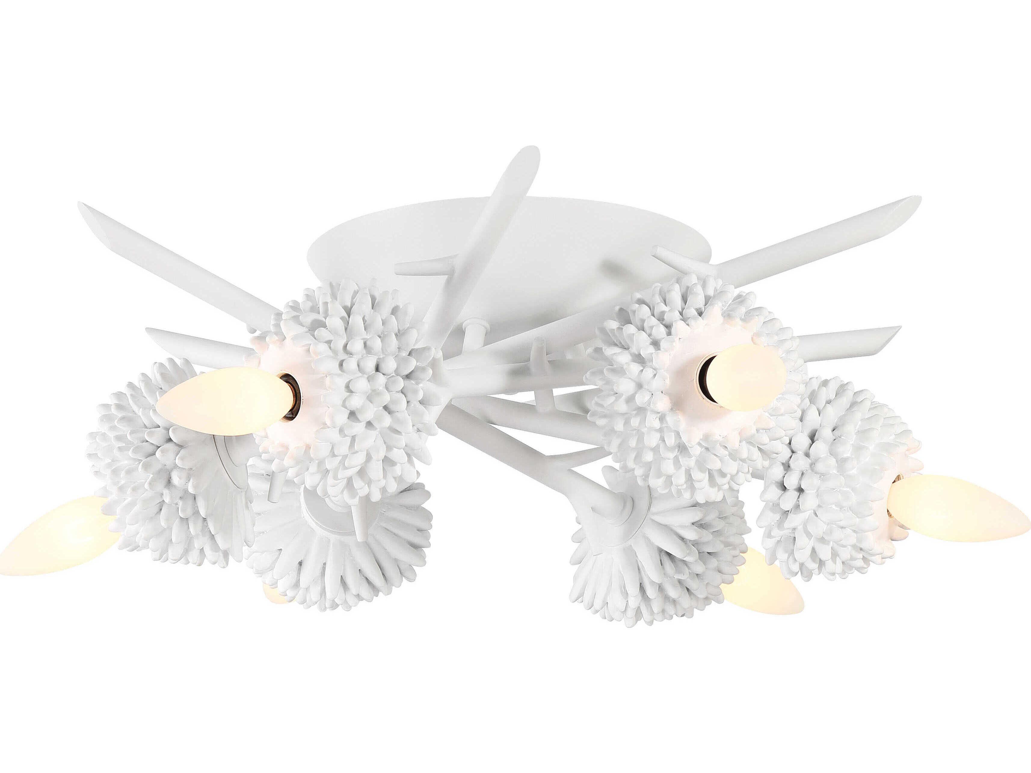 Minka Lavery North Fork 6-Light Sand White Flush Mount