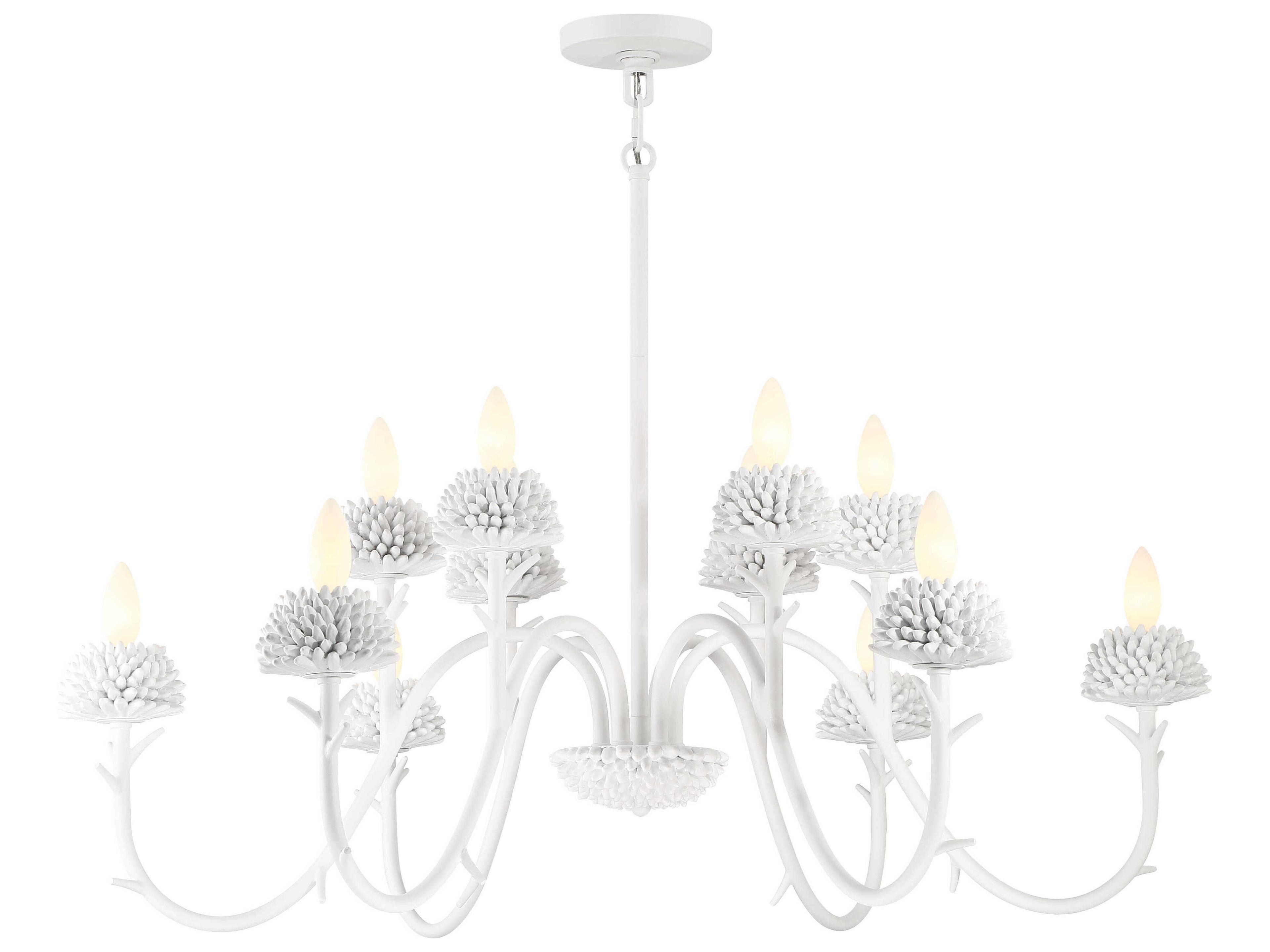 Minka Lavery North Fork 6-Light Sand White Candelabra Chandelier