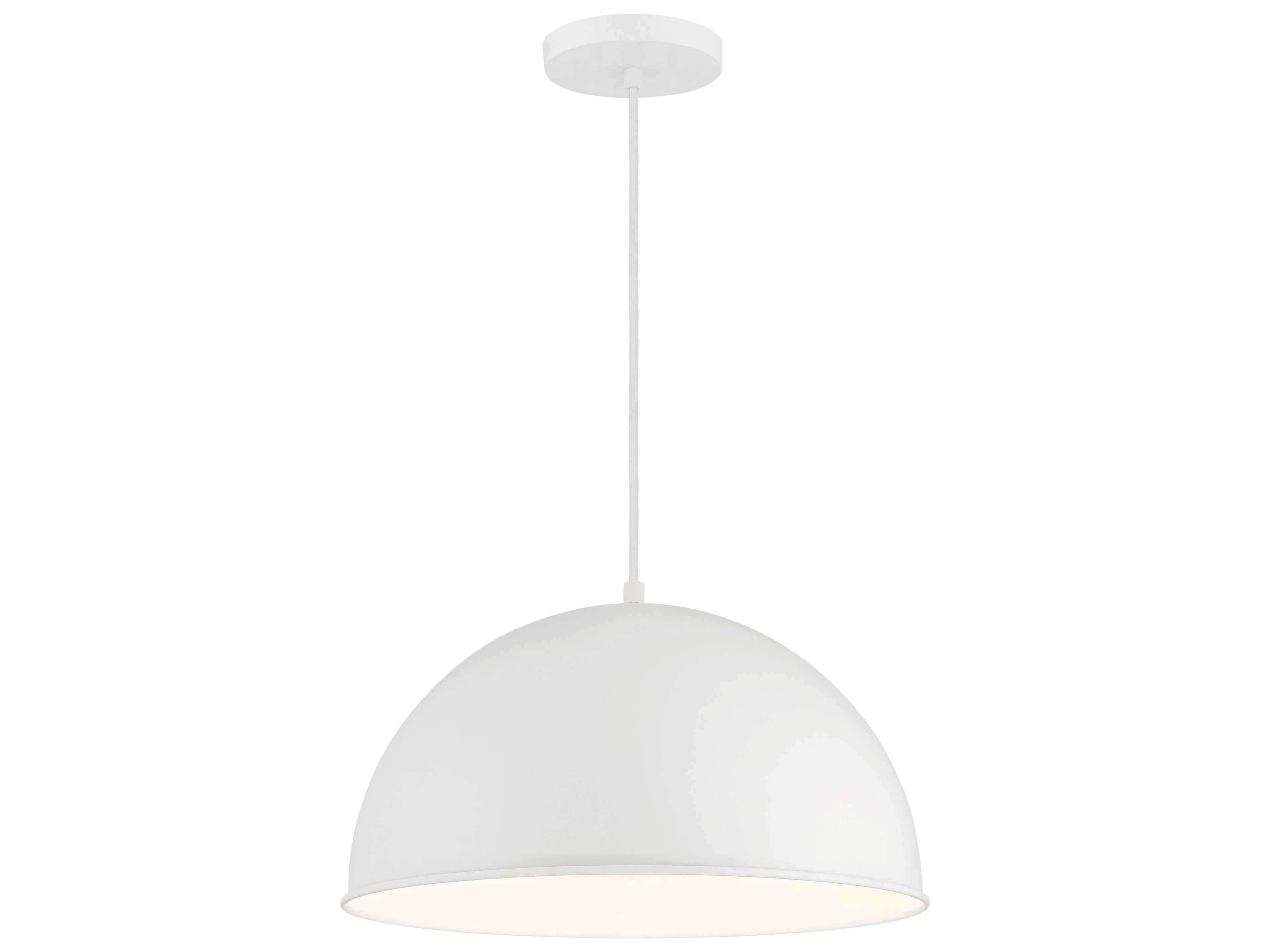 Minka Lavery Vantage 1-Light White Dome Pendant