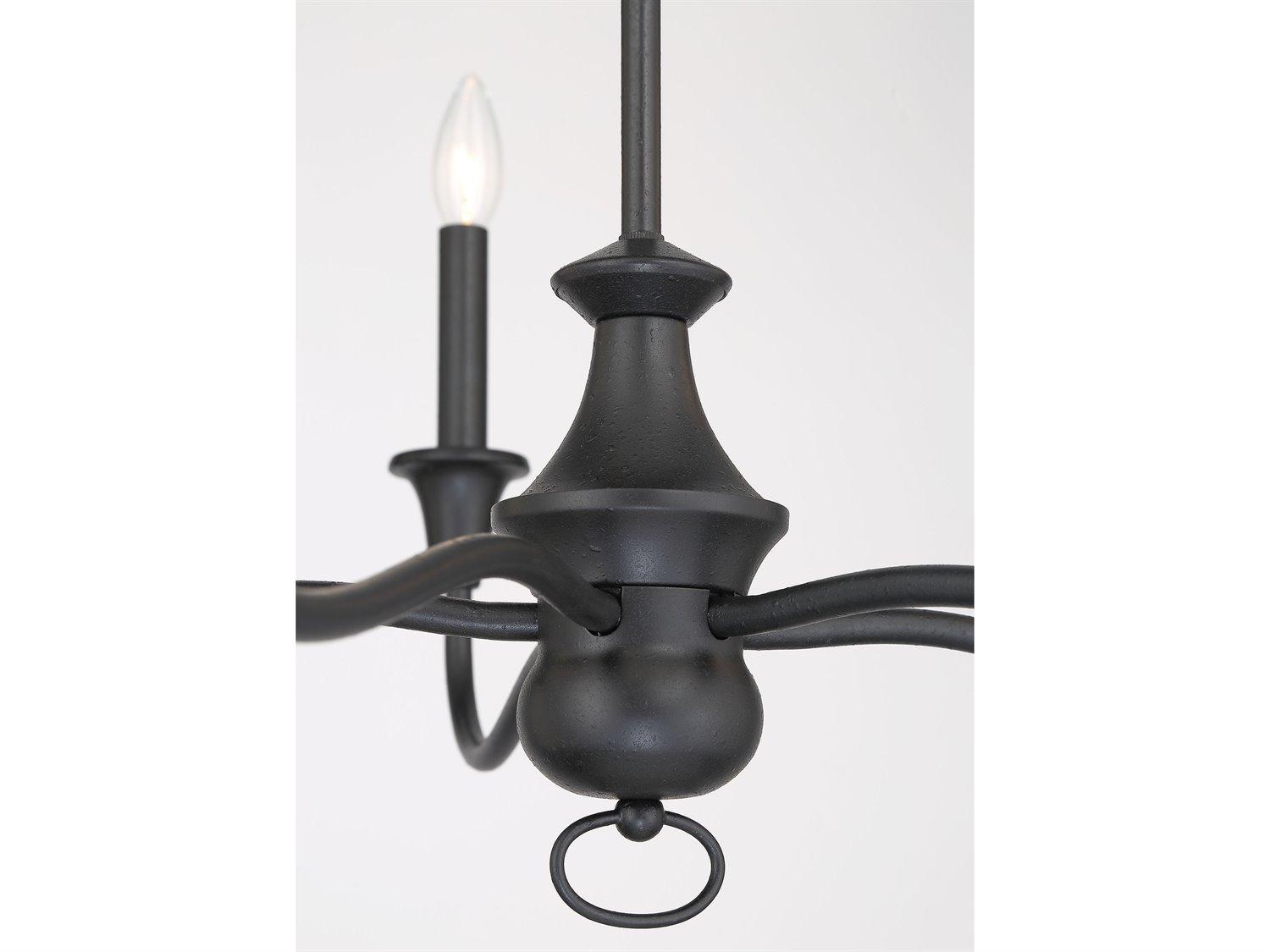 Minka Lavery Halifax County 5-Light Textured Black Candelabra Chandelier