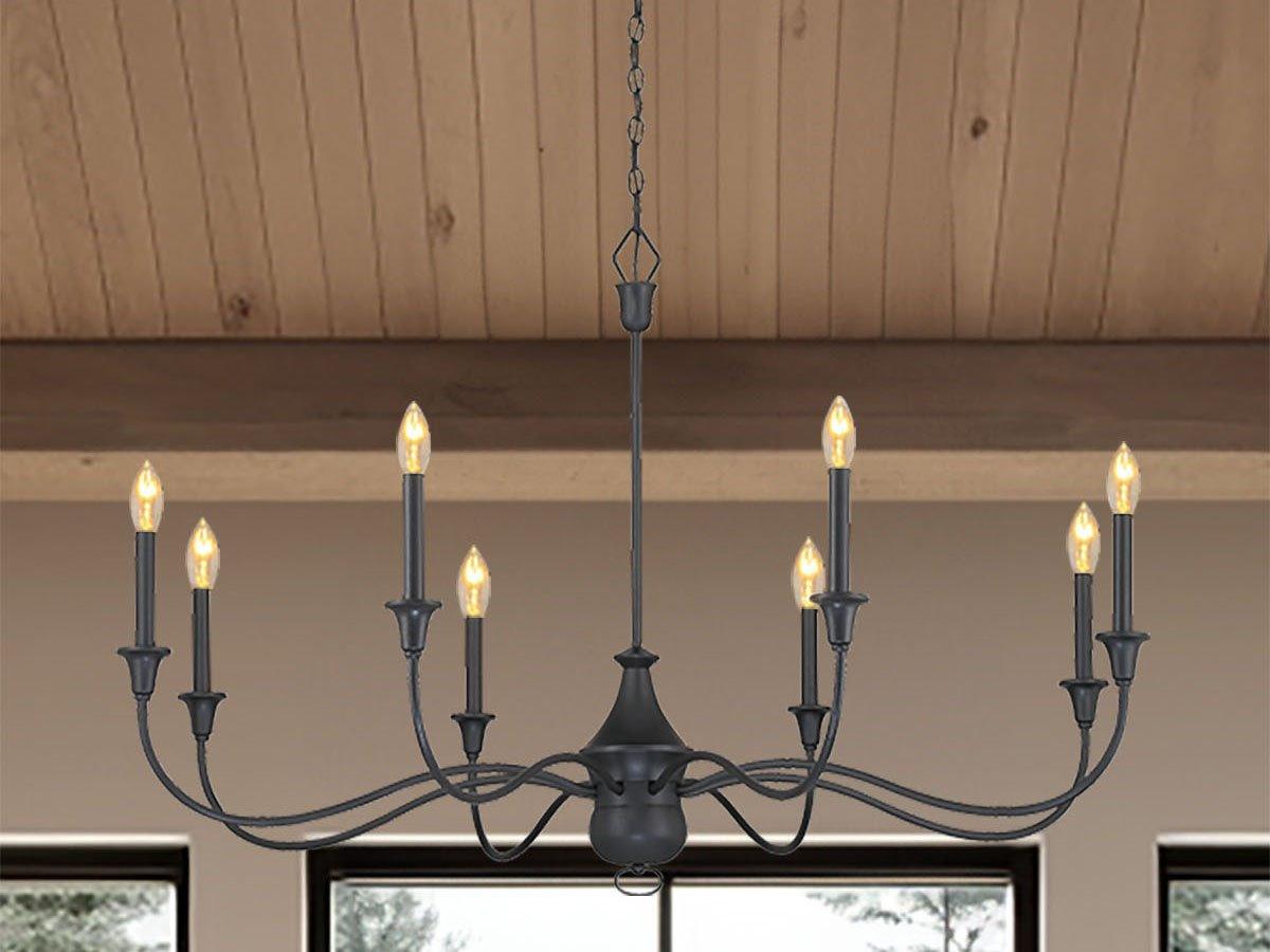 Minka Lavery Halifax County 8-Light Textured Black Candelabra Chandelier