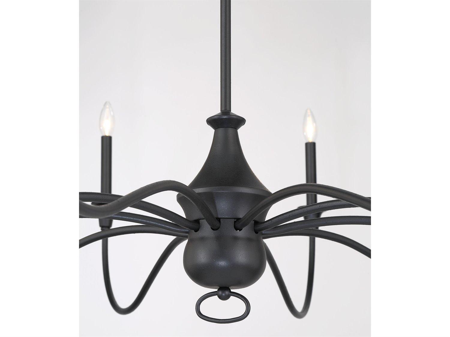 Minka Lavery Halifax County 10-Light Textured Black Candelabra Chandelier