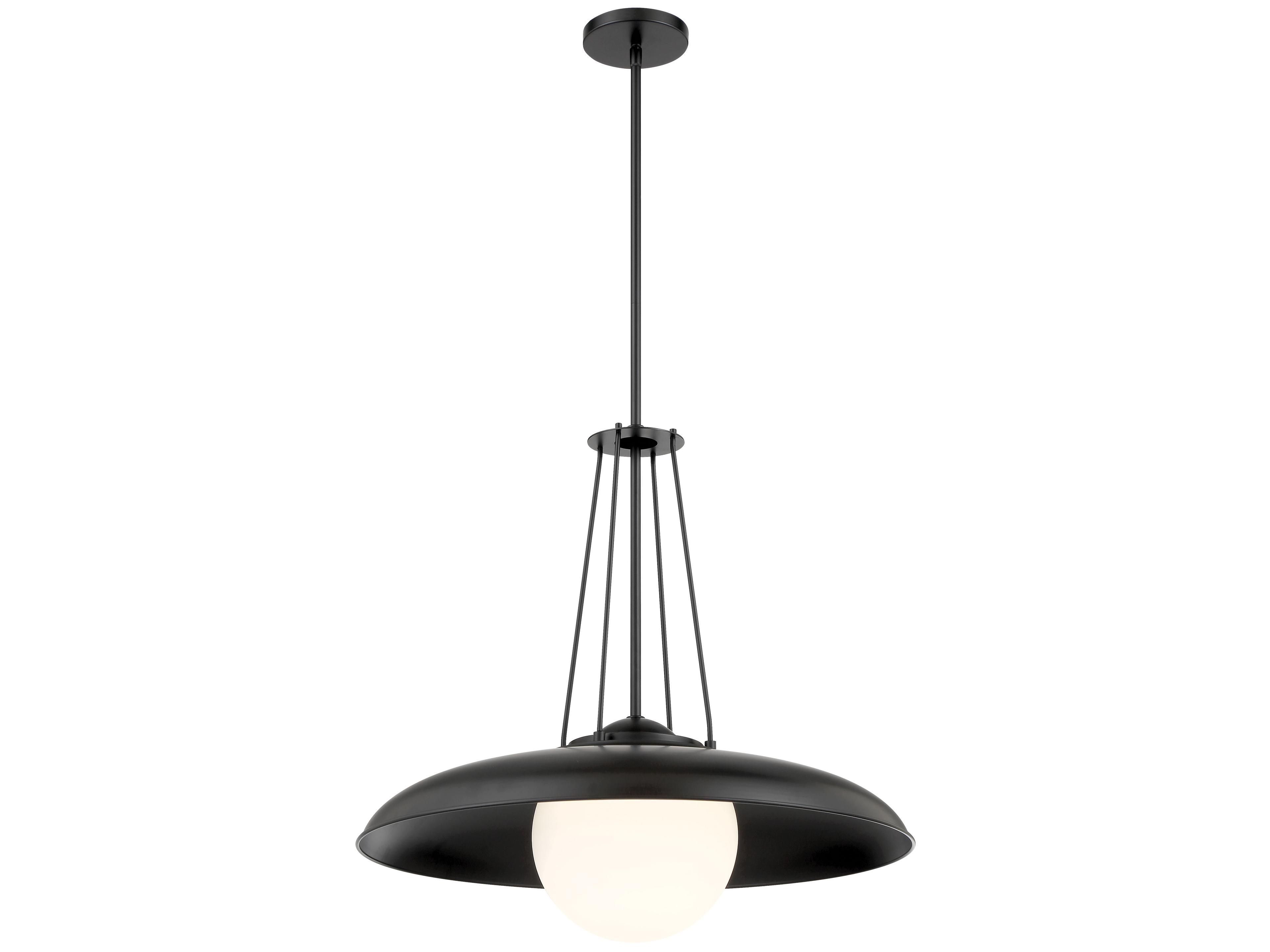 Minka Lavery Schooner Ridge 1-Light Coal Black Glass Dome Globe Pendant