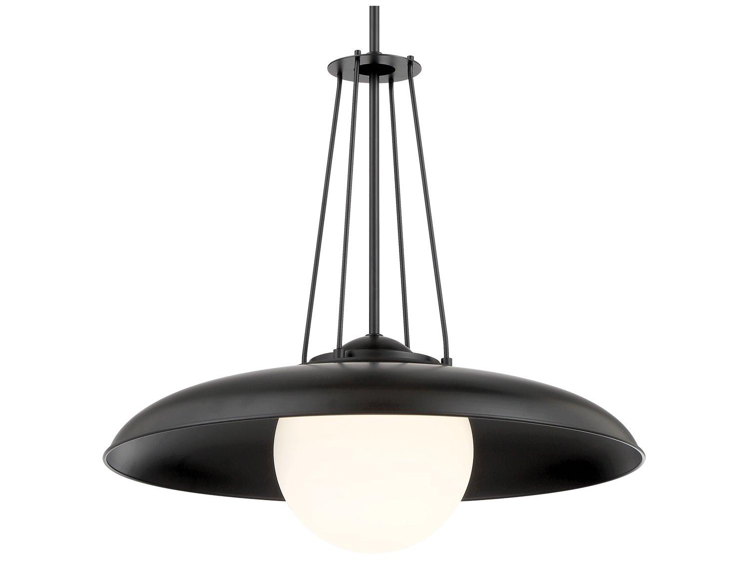 Minka Lavery Schooner Ridge 1-Light Coal Black Glass Dome Globe Pendant