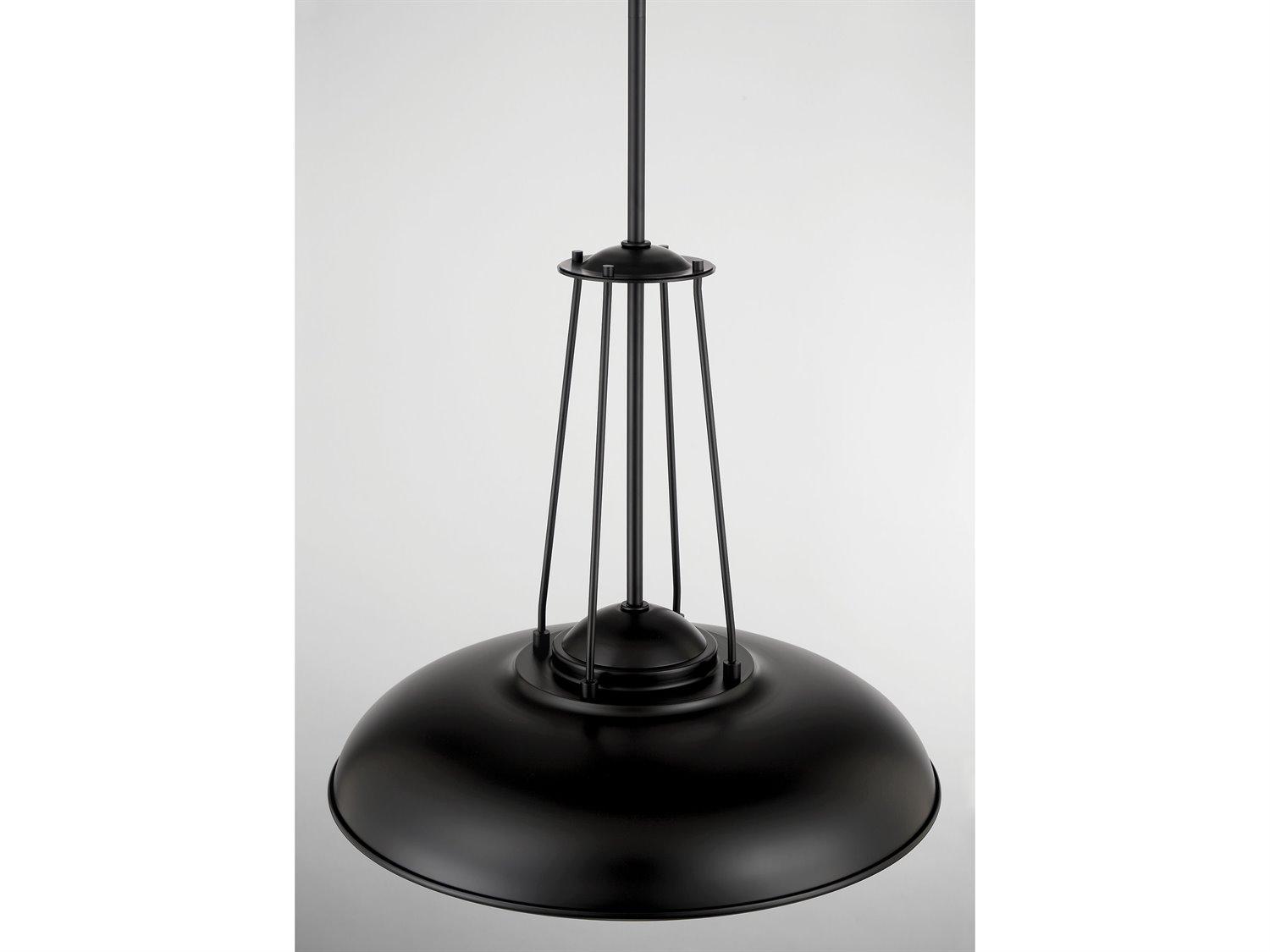 Minka Lavery Schooner Ridge 1-Light Coal Black Glass Dome Globe Pendant