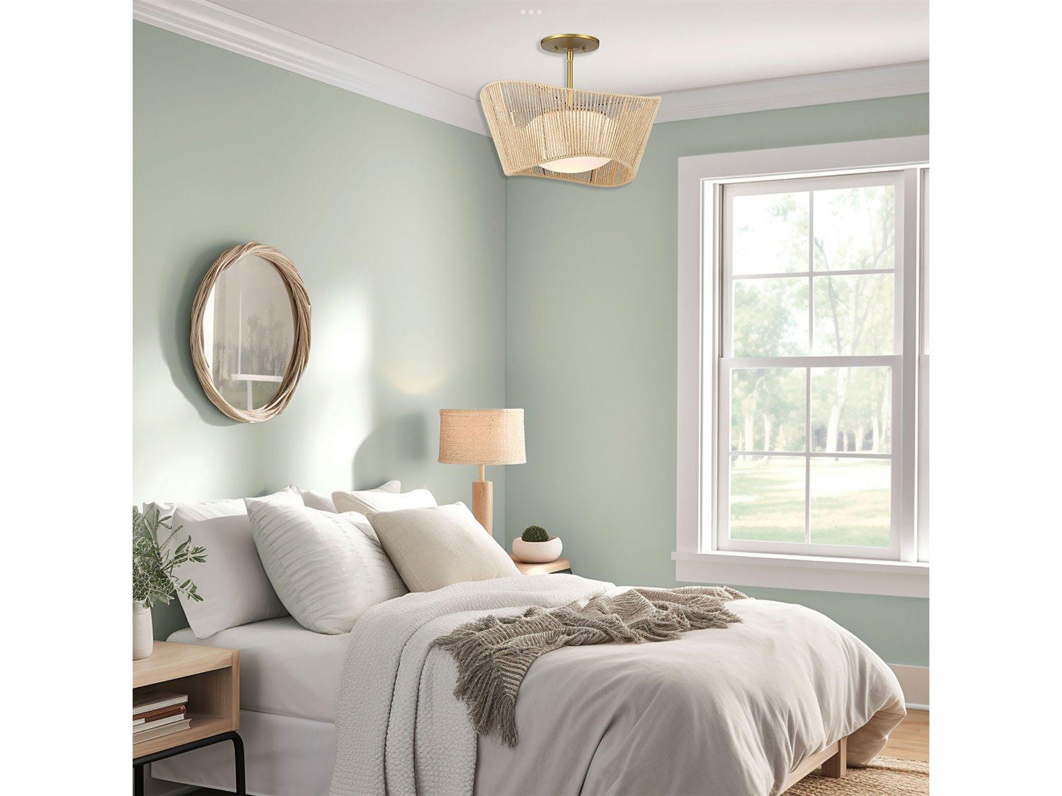Minka Lavery Key Largo 1-Light Soft Brass Glass Globe Semi Flush Mount