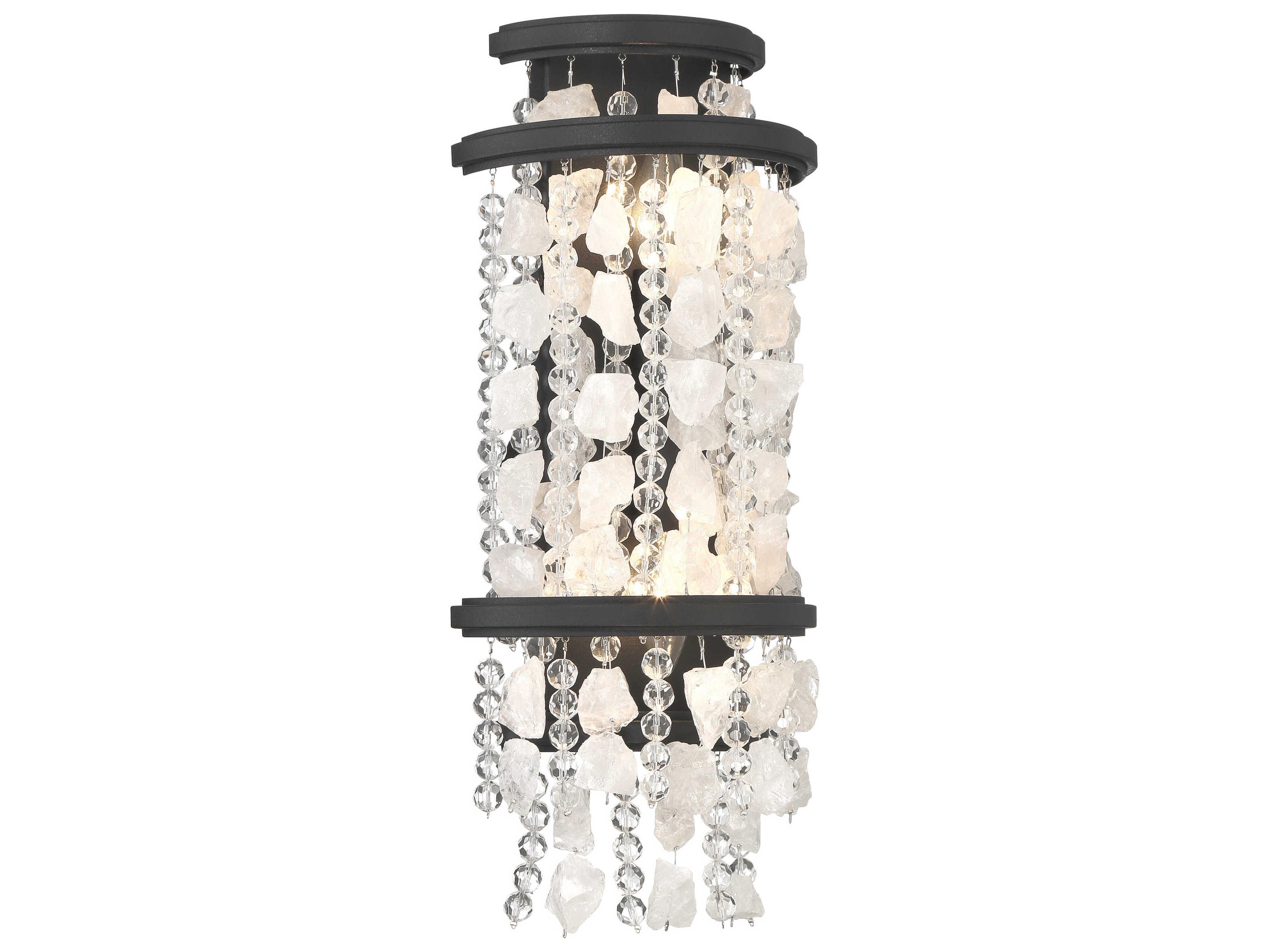 Minka Lavery Shimmering Elegance 2-Light Sand Coal Black Wall Sconce