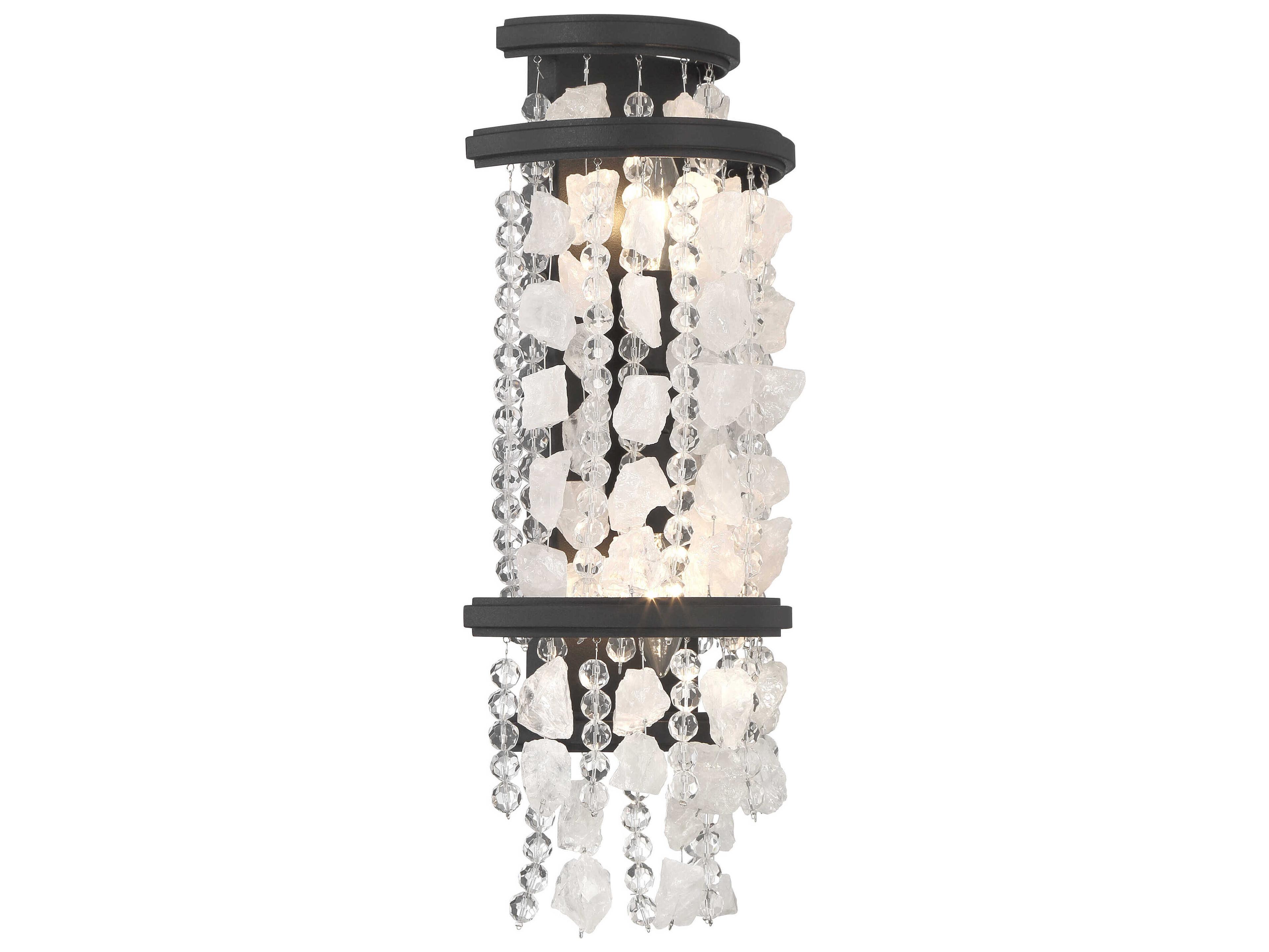 Minka Lavery Shimmering Elegance 2-Light Sand Coal Black Wall Sconce