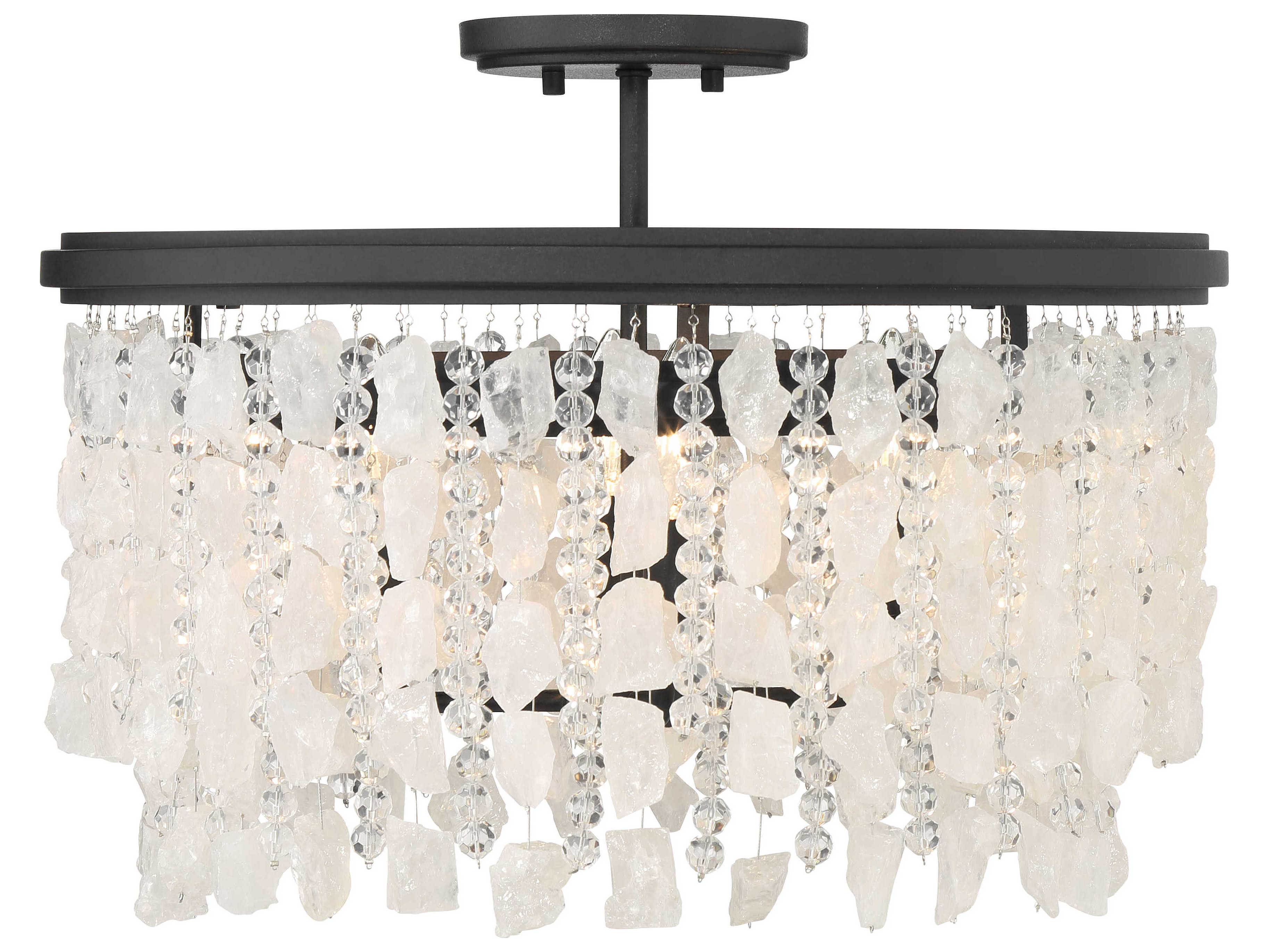 Minka Lavery Shimmering Elegance 4-Light Sand Coal Black Drum Semi Flush Mount