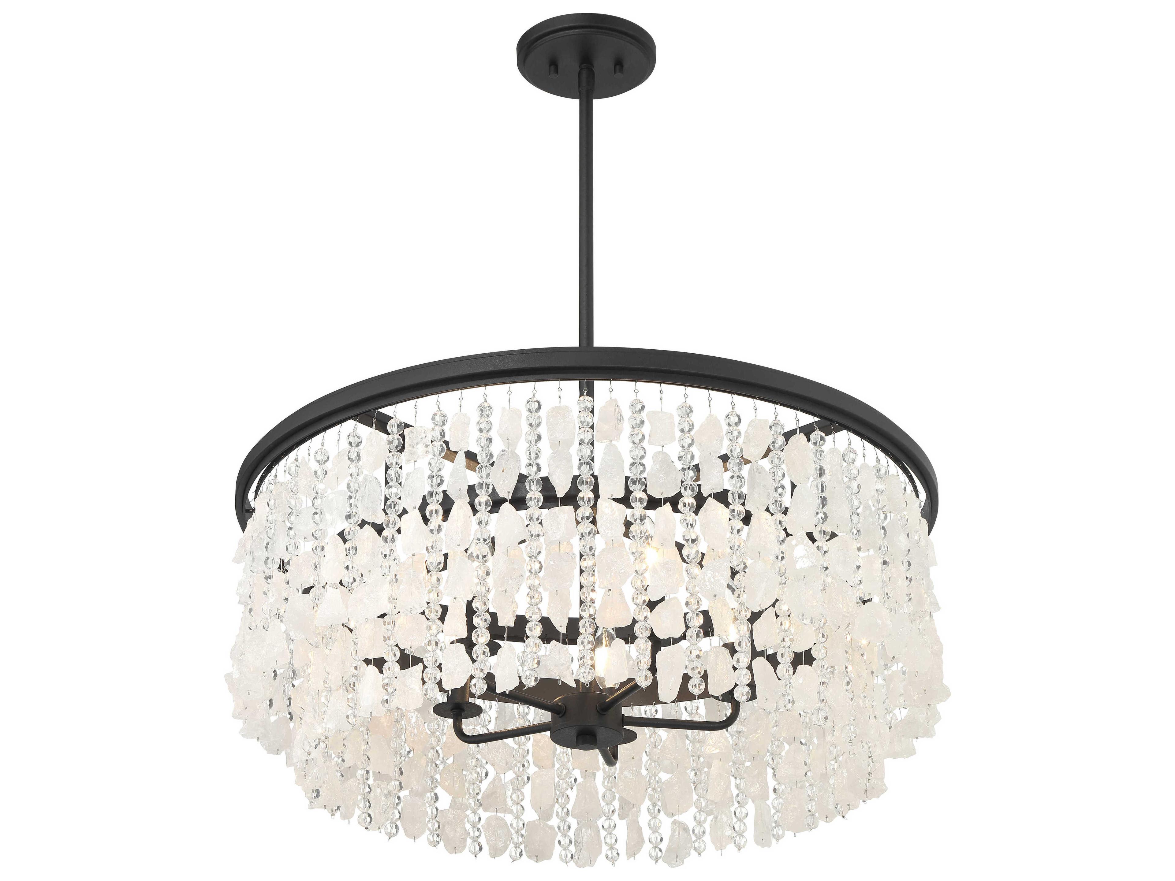 Minka Lavery Shimmering Elegance 5-Light Sand Coal Black Drum Chandelier