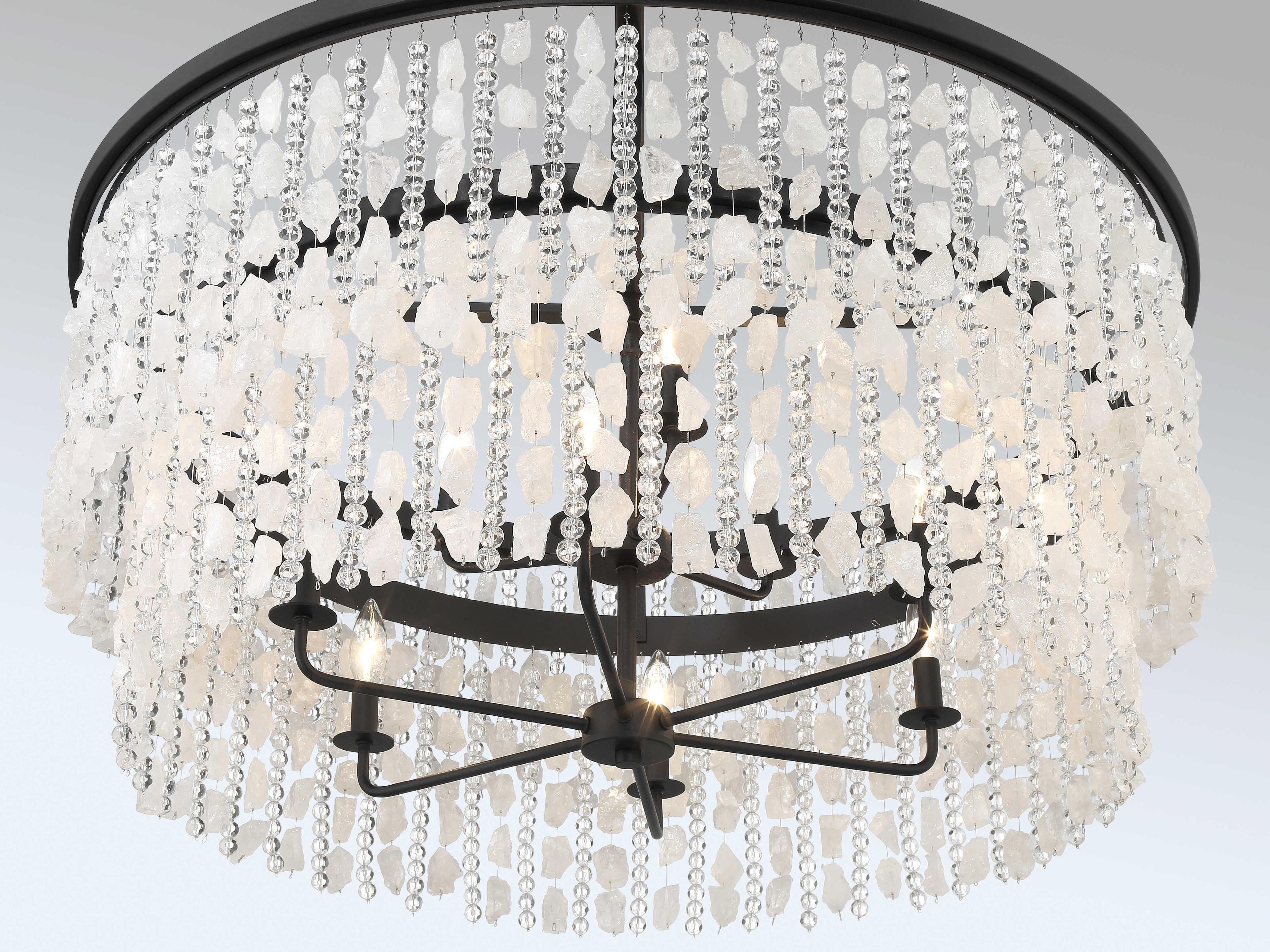 Minka Lavery Shimmering Elegance 9-Light Sand Coal Black Drum Chandelier