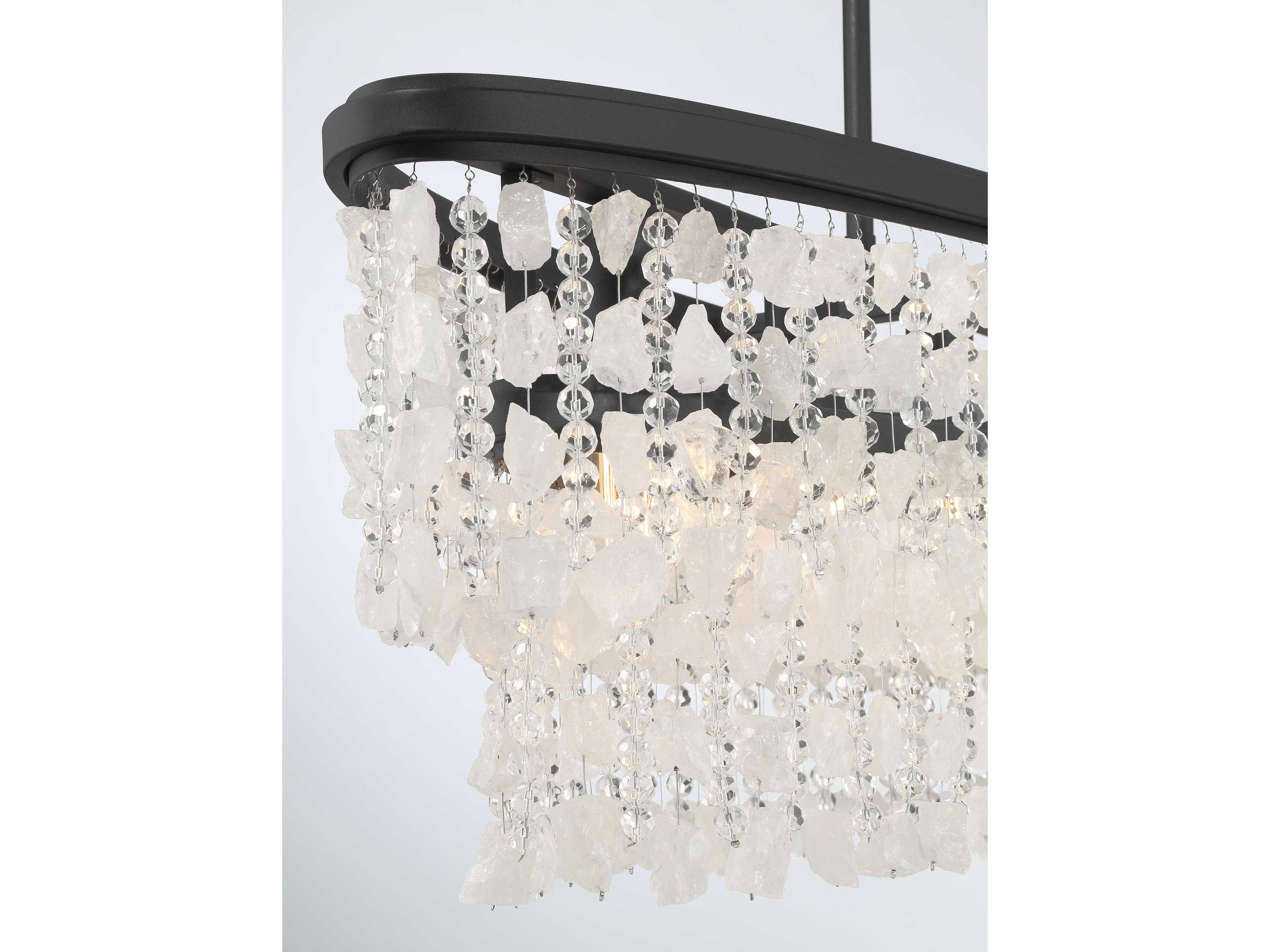 Minka Lavery Shimmering Elegance 5-Light Sand Coal Black Tiered Island Pendant