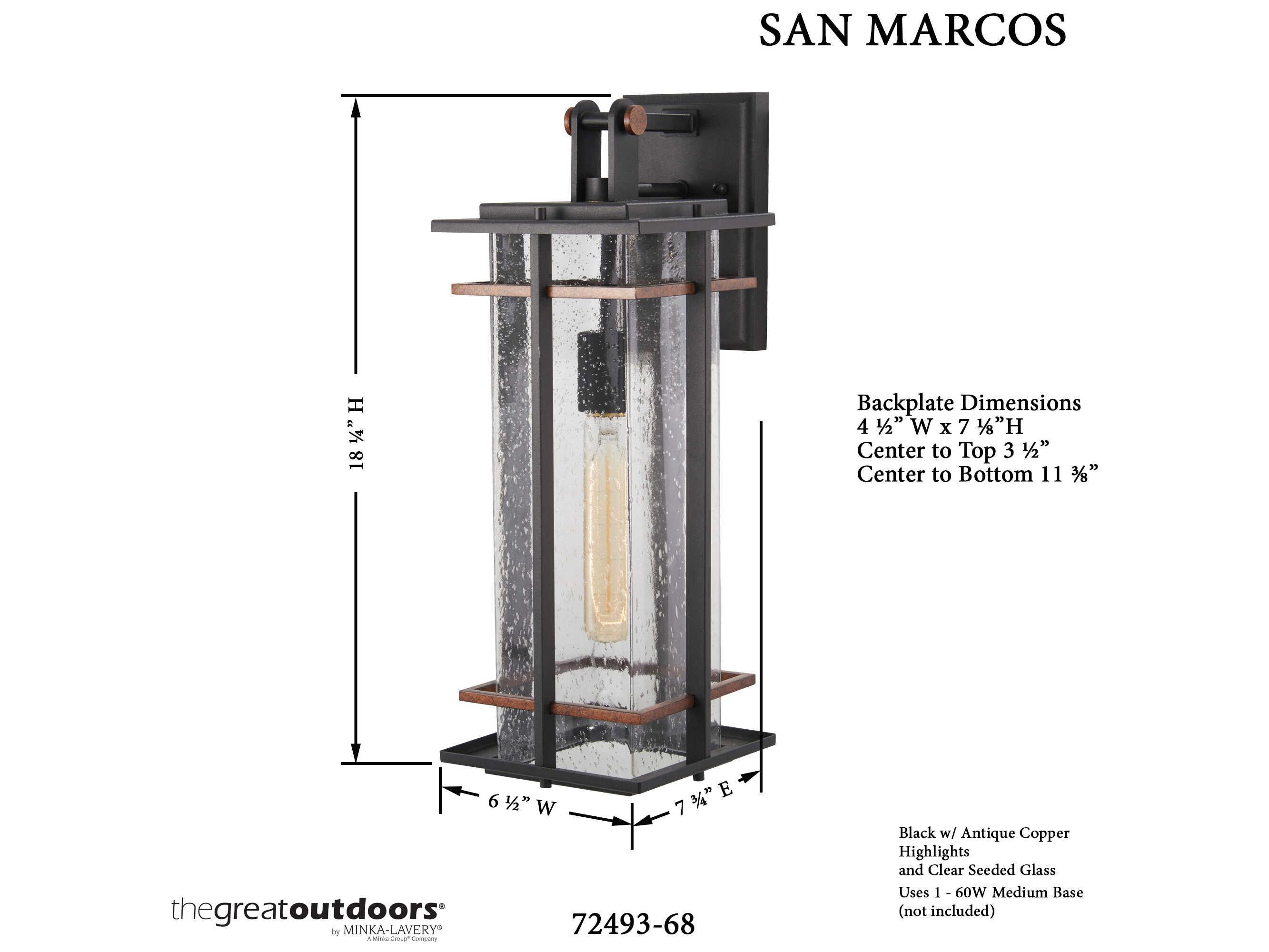 Minka Lavery San Marcos Glass Outdoor Wall Light