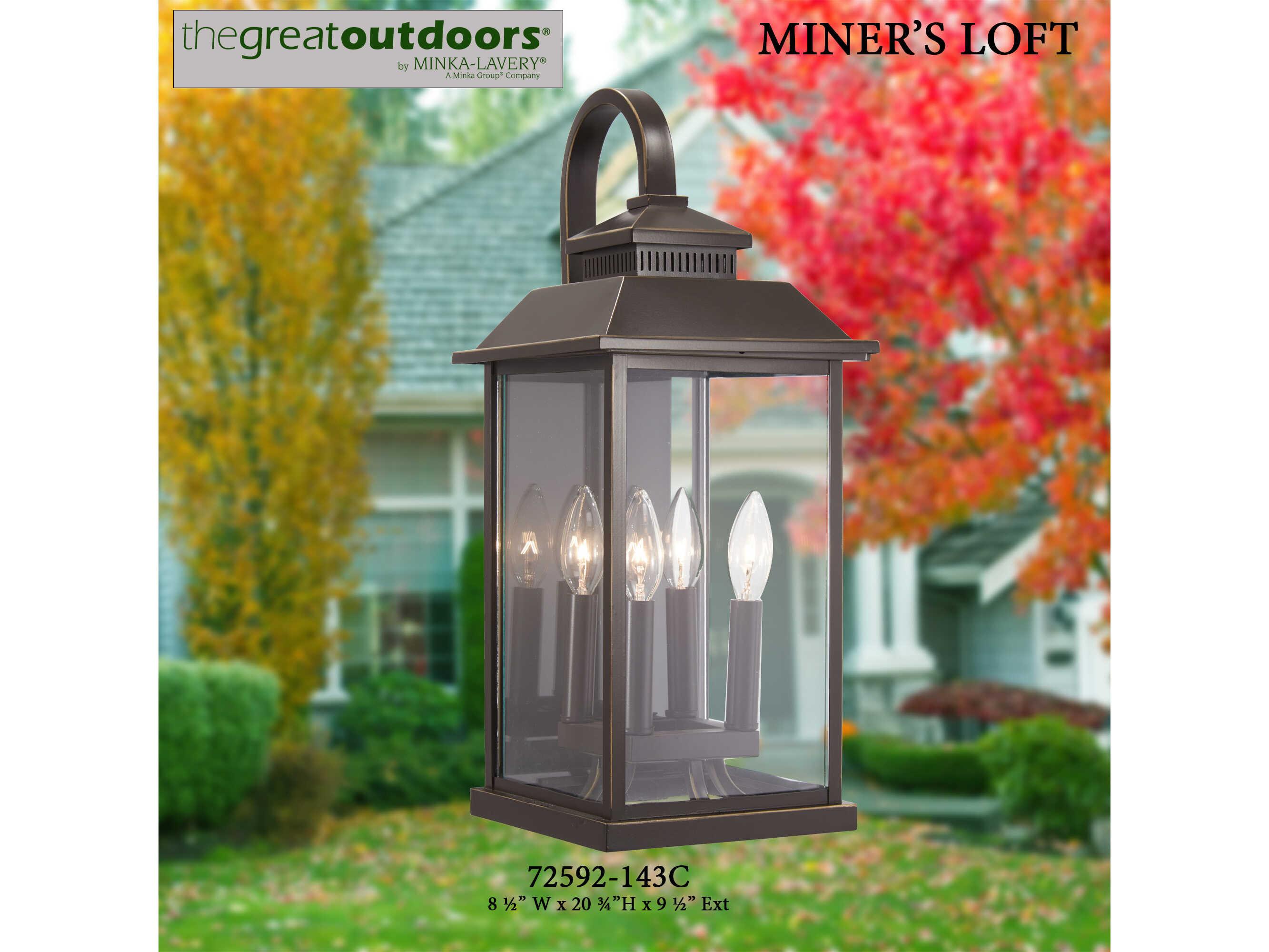 Minka Lavery Miners Loft Glass Outdoor Wall Light