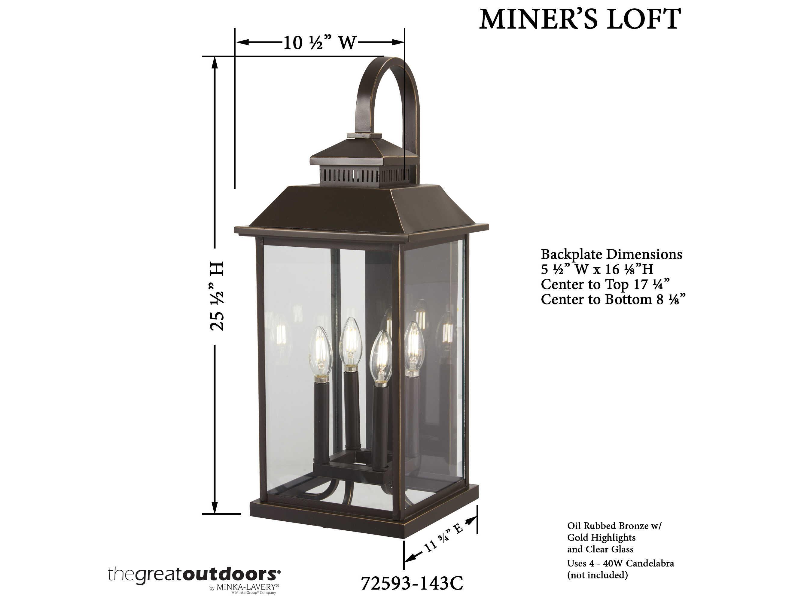 Minka Lavery Miners Loft Glass Outdoor Wall Light
