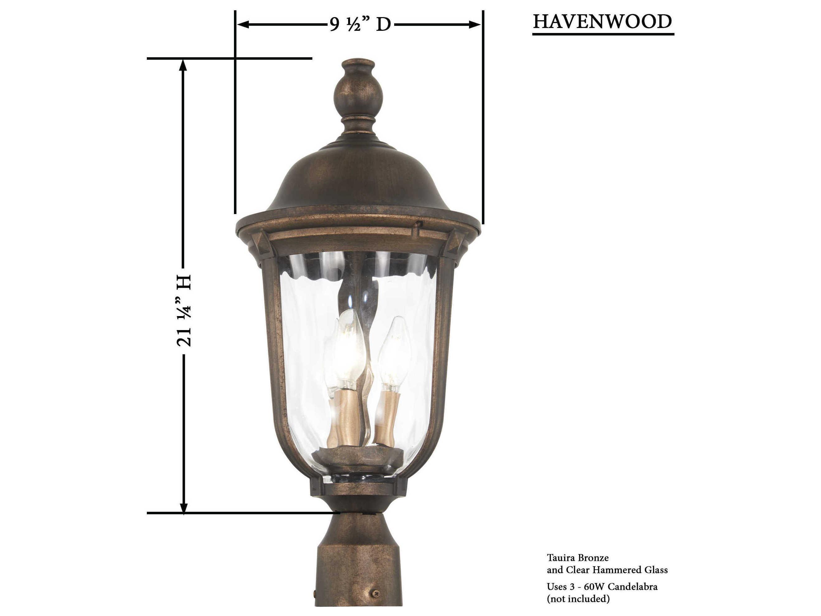 Minka Lavery Havenwood 3 - Light Outdoor Post Light