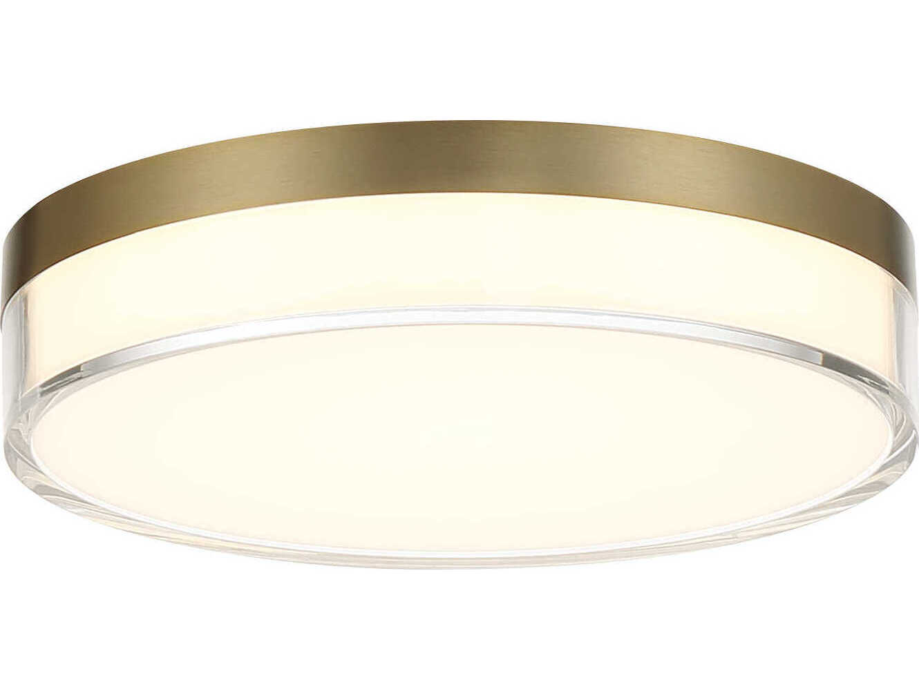 Minka Lavery Vantage 1-Light Ashen Brass Round Flush Mount