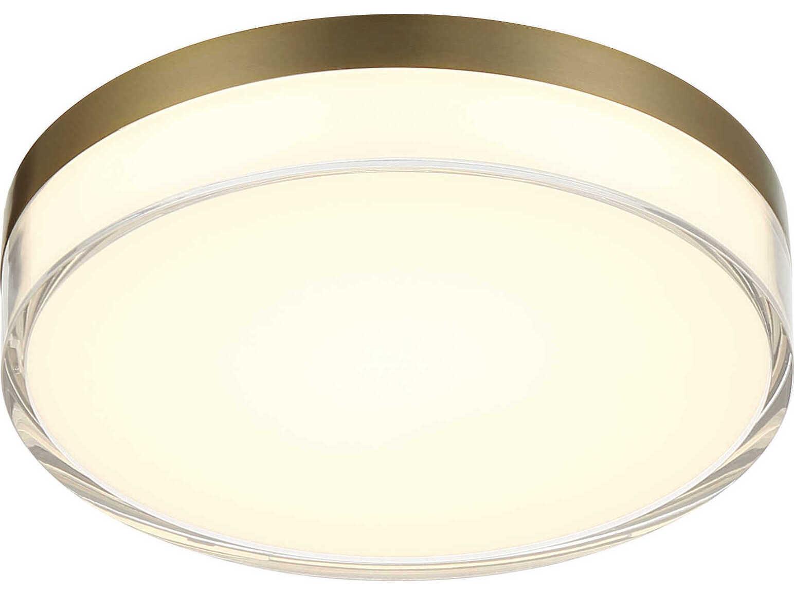 Minka Lavery Vantage 1-Light Ashen Brass Round Flush Mount