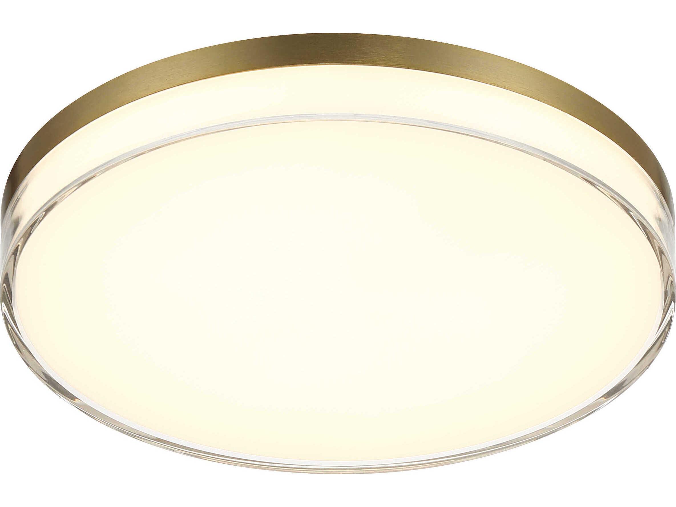 Minka Lavery Vantage 1-Light Ashen Brass Round Flush Mount